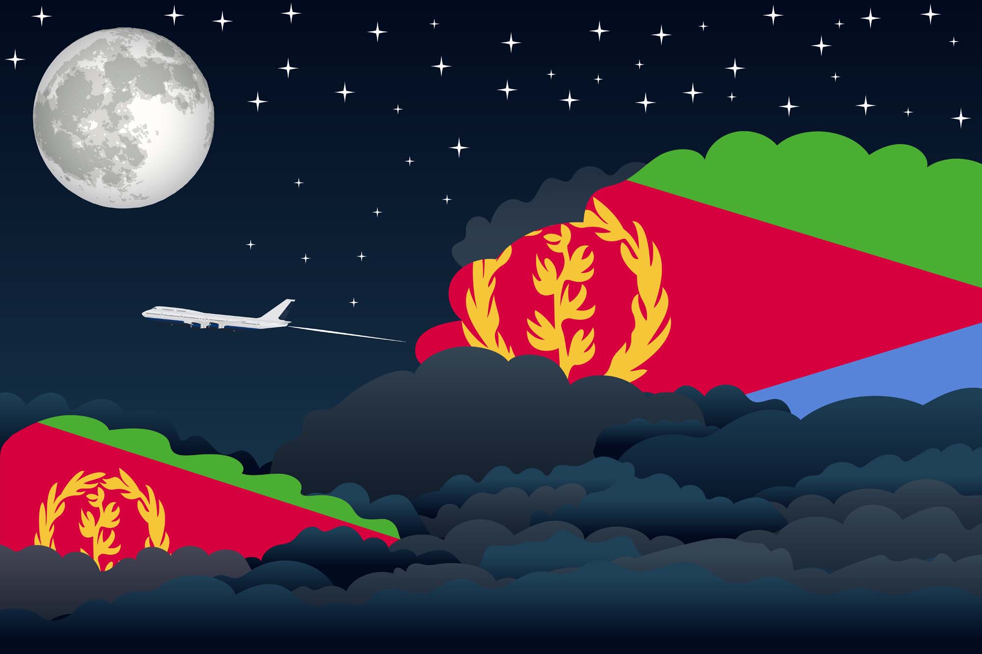Eritrea Night Clouds Blanket Throw image 2