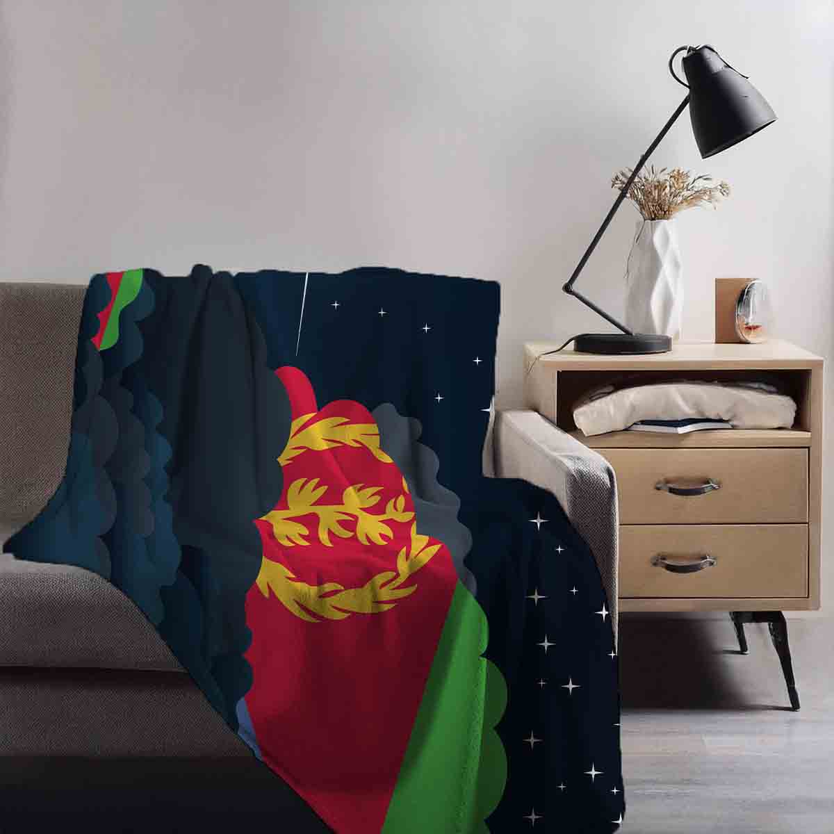 Eritrea Night Clouds Blanket Throw
