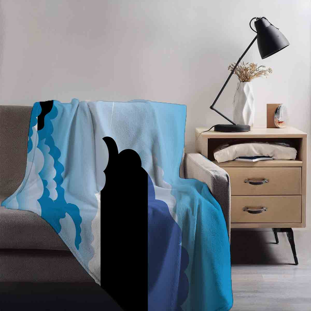 Estonia Day Clouds Blanket Throw