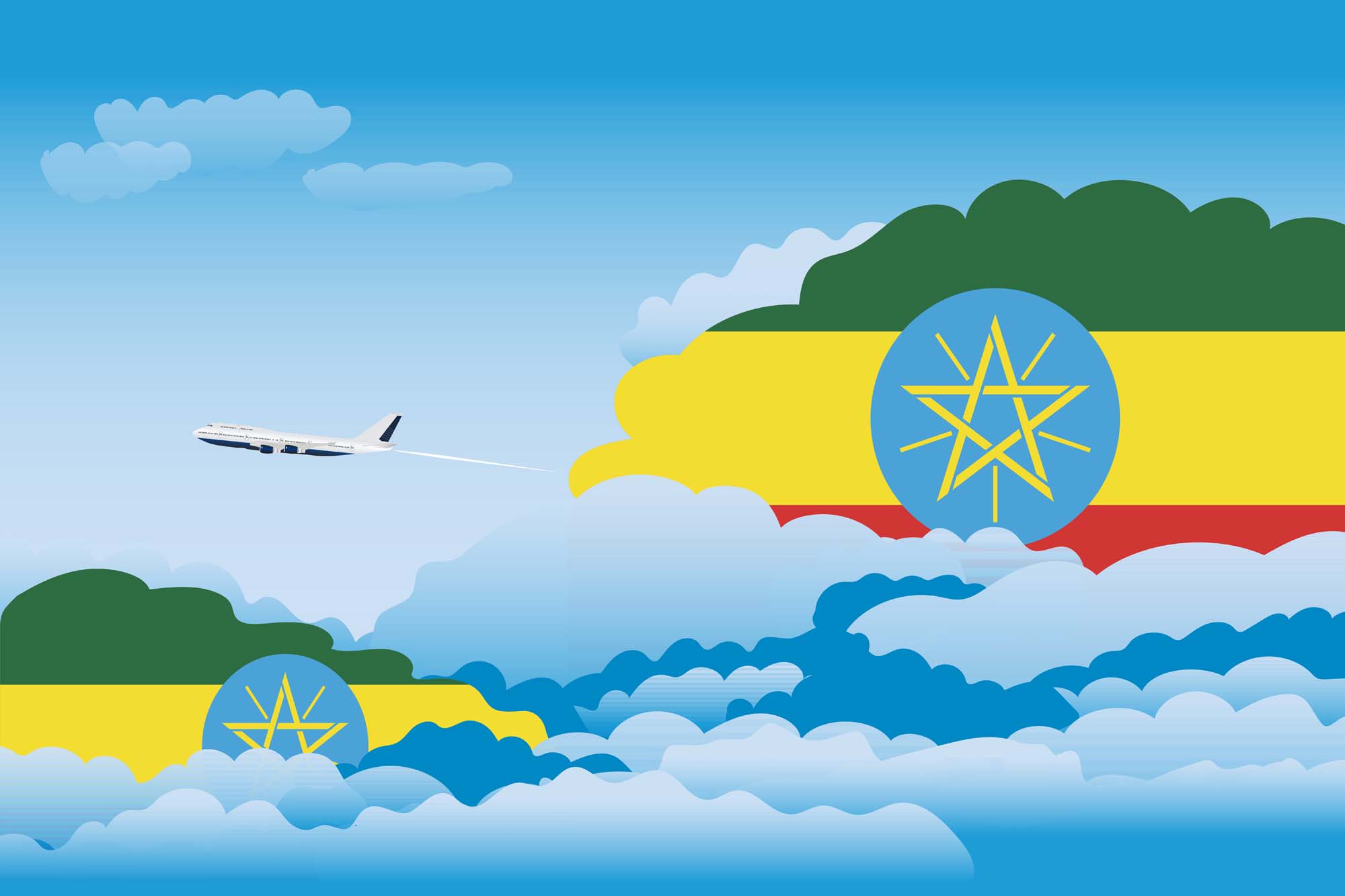 Ethiopia Day Clouds Blanket Throw image 2