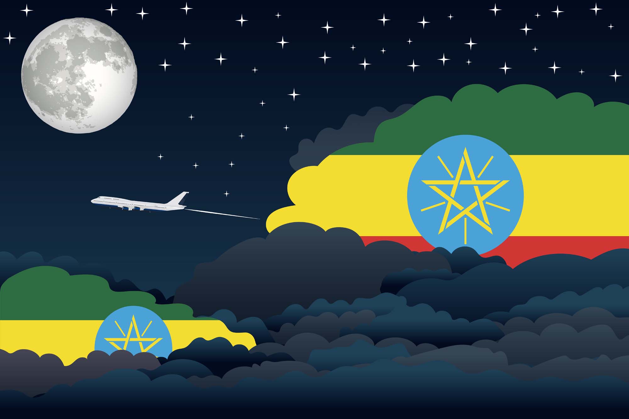 Ethiopia Night Clouds Blanket Throw image 2