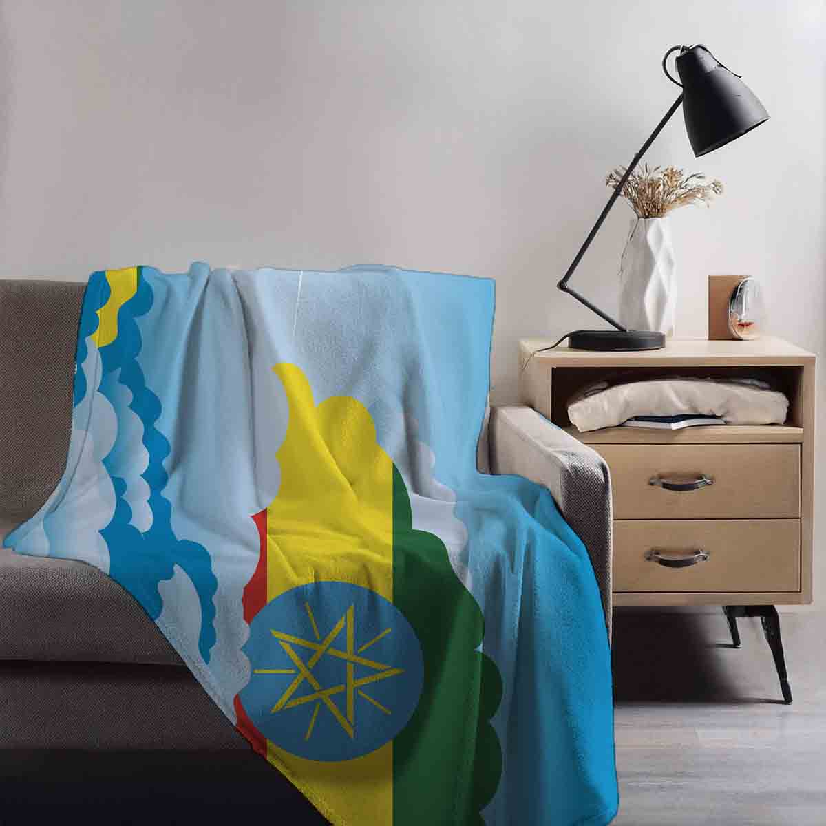 Ethiopia Day Clouds Blanket Throw