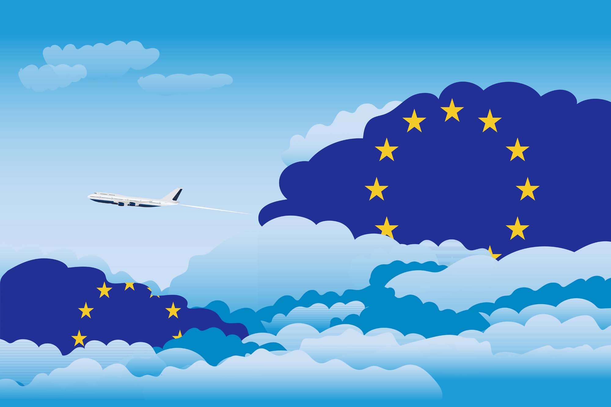 European Union Day Clouds Blanket Throw image 2