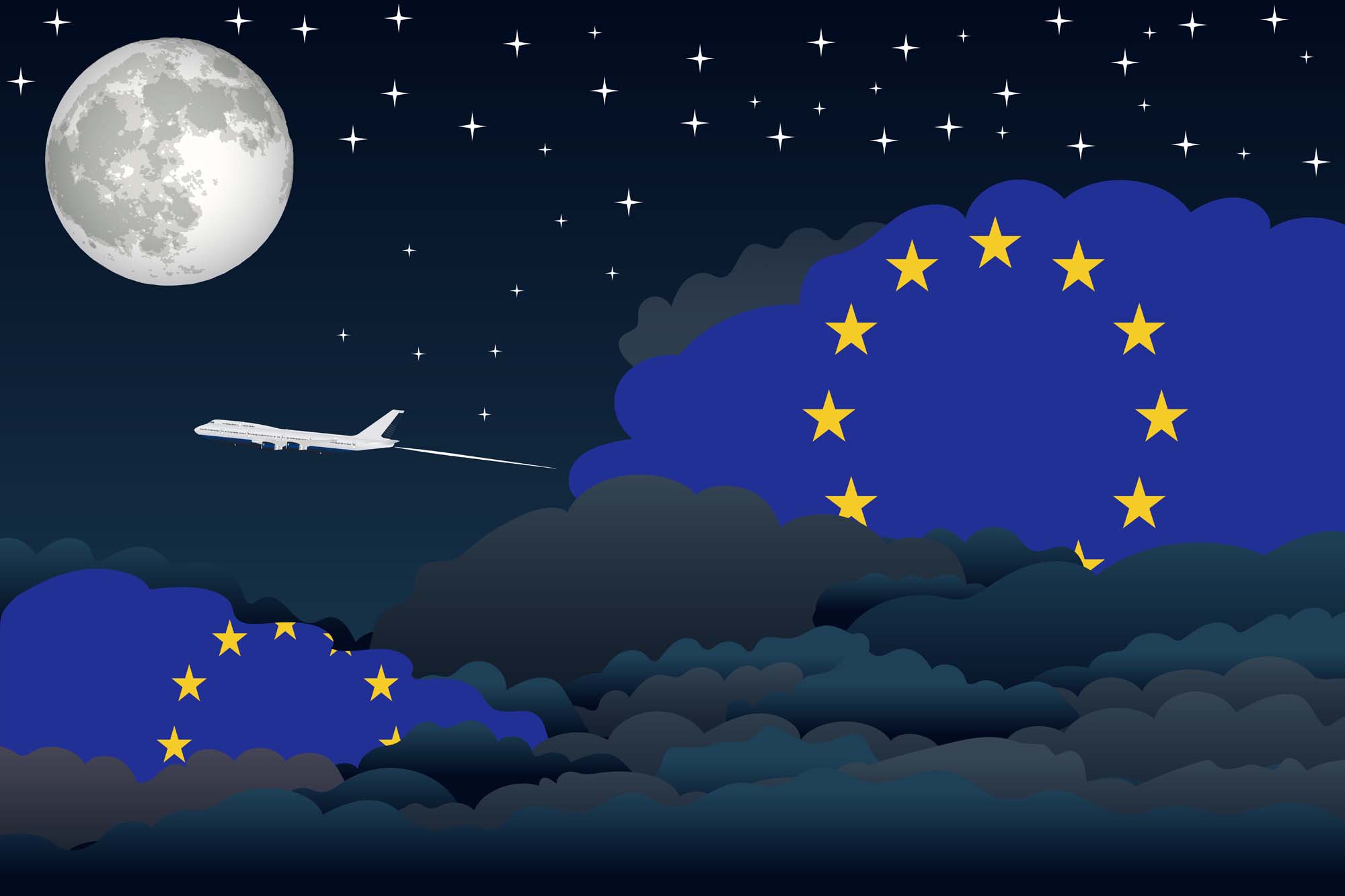 European Union Night Clouds Blanket Throw image 2