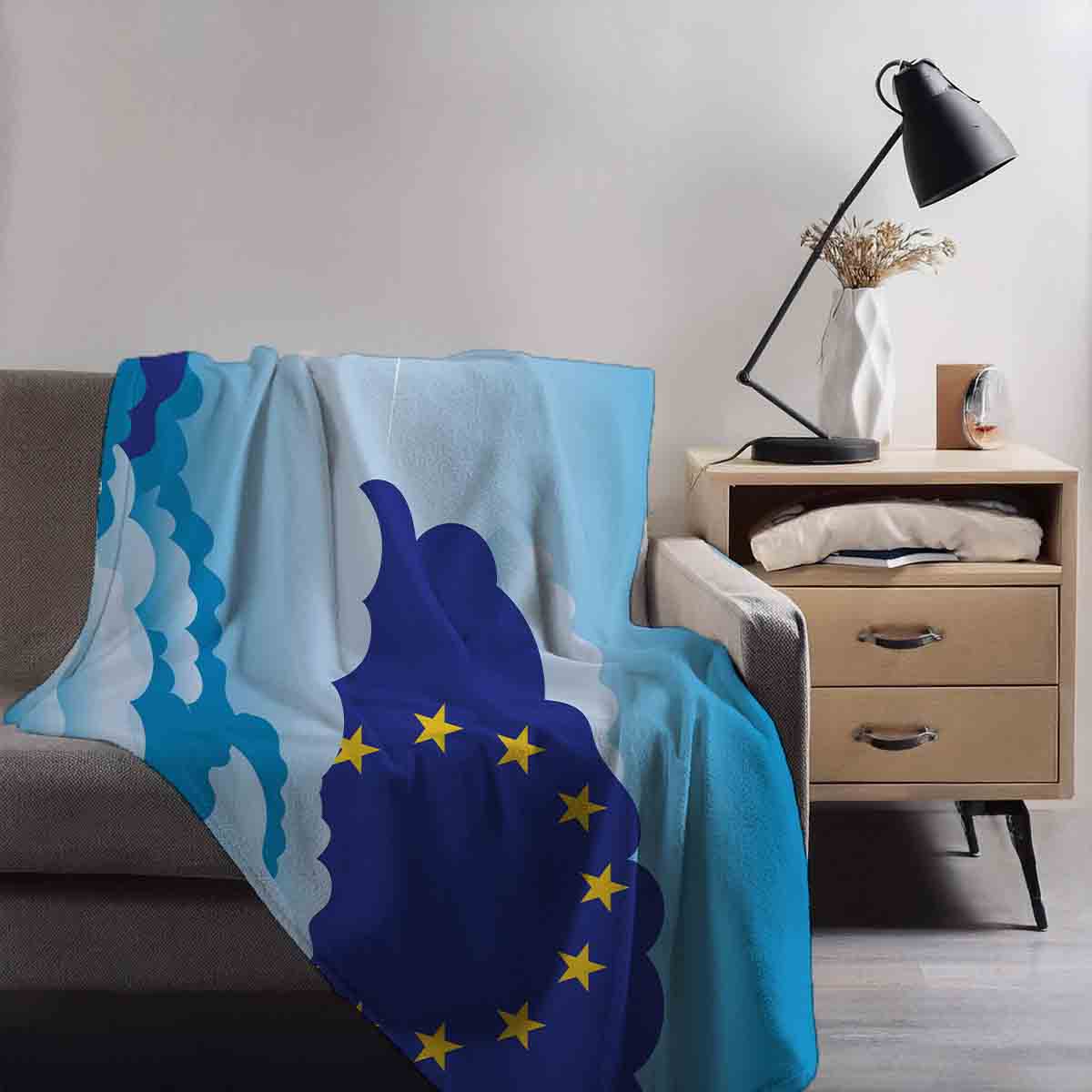 European Union Day Clouds Blanket Throw