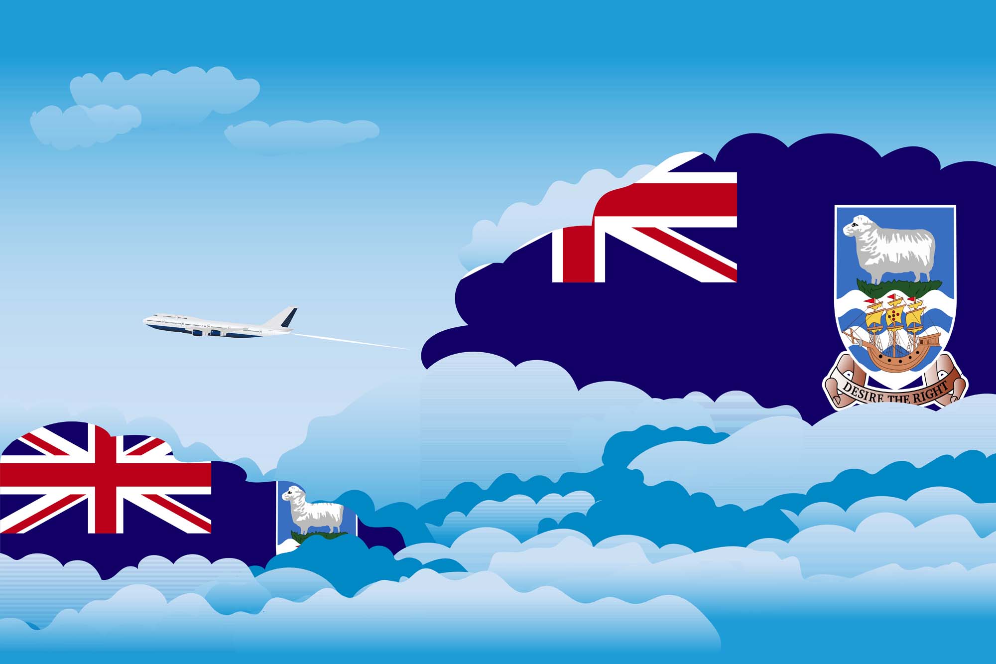 Falkland Islands Day Clouds Blanket Throw image 2
