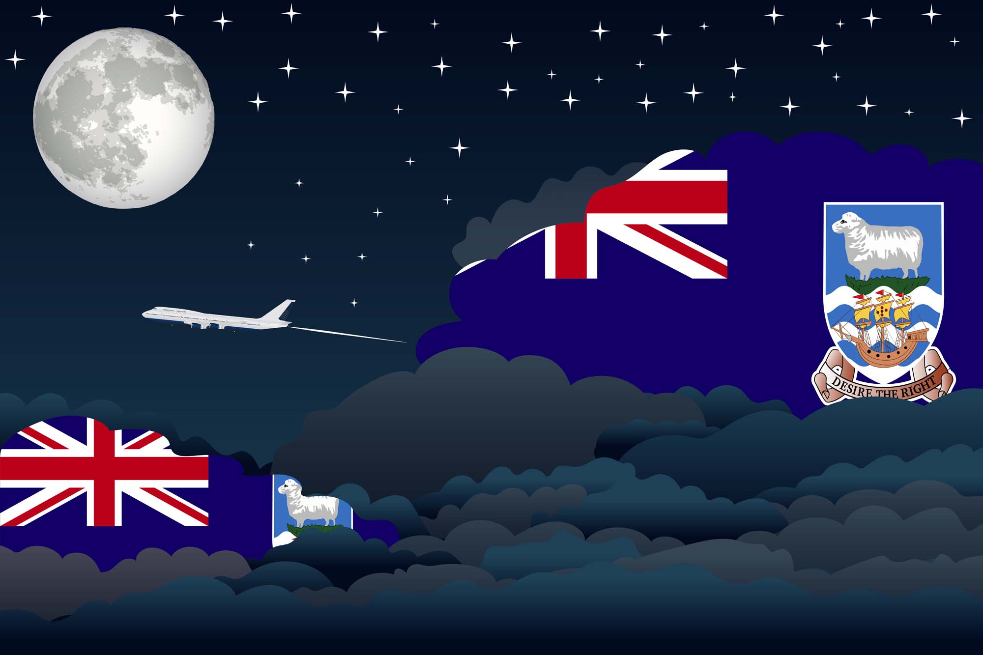 Falkland Islands Night Clouds Blanket Throw image 2