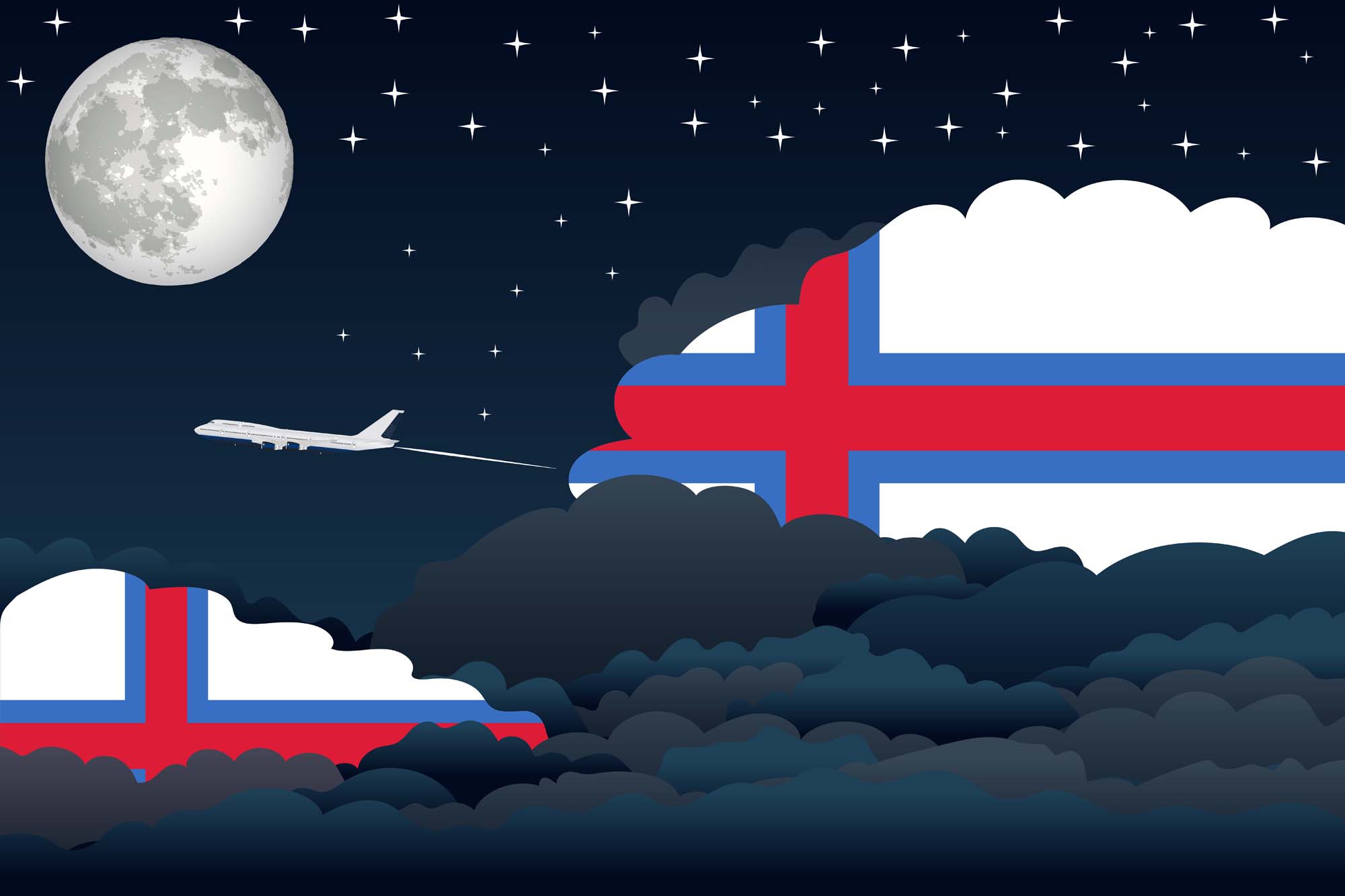 Faroe Islands Night Clouds Blanket Throw image 2