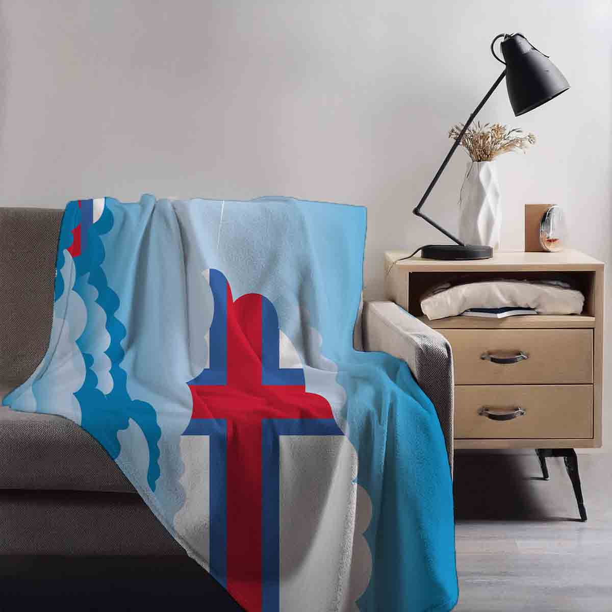 Faroe Islands Day Clouds Blanket Throw