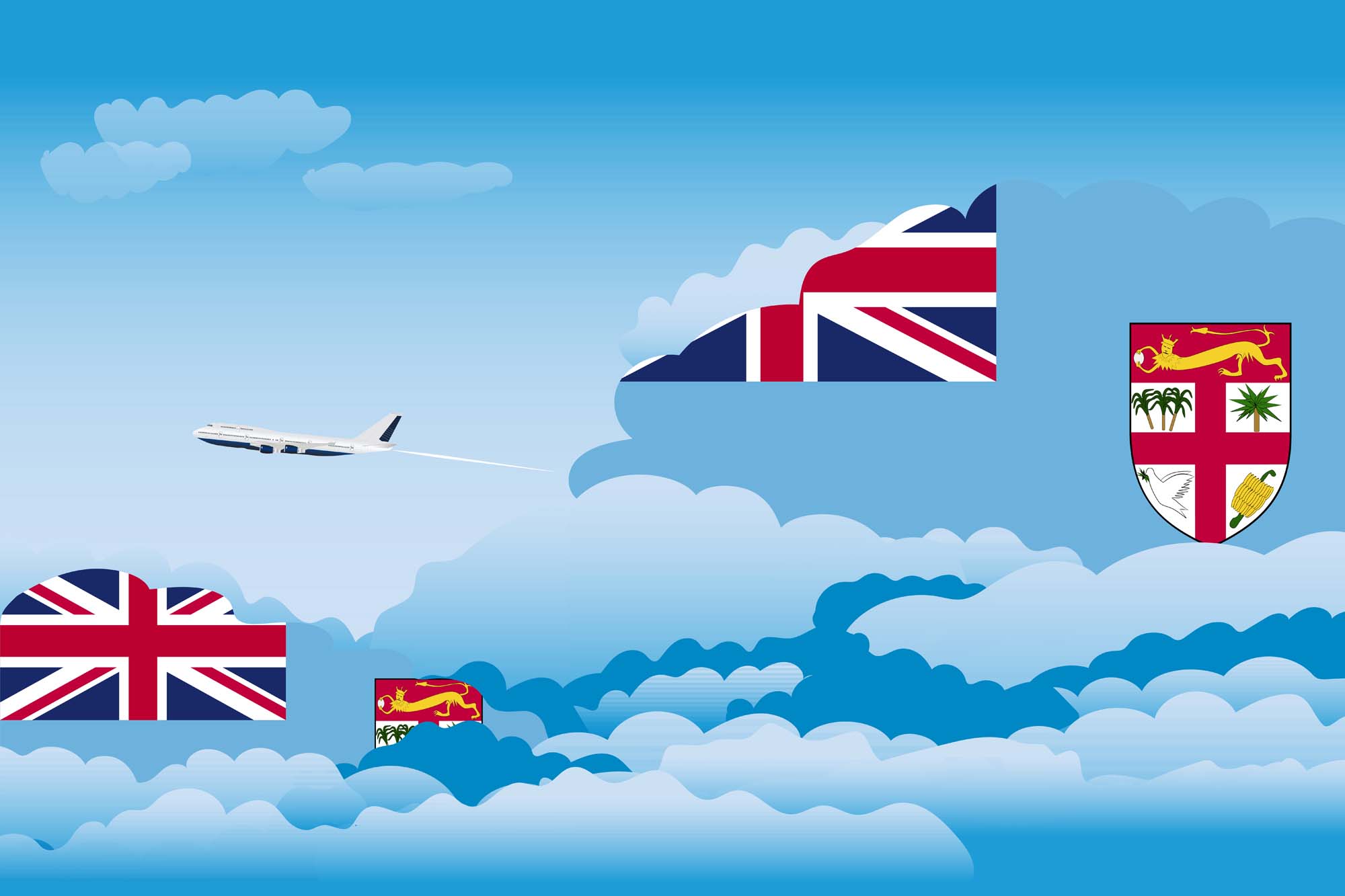 Fiji Day Clouds Blanket Throw image 2