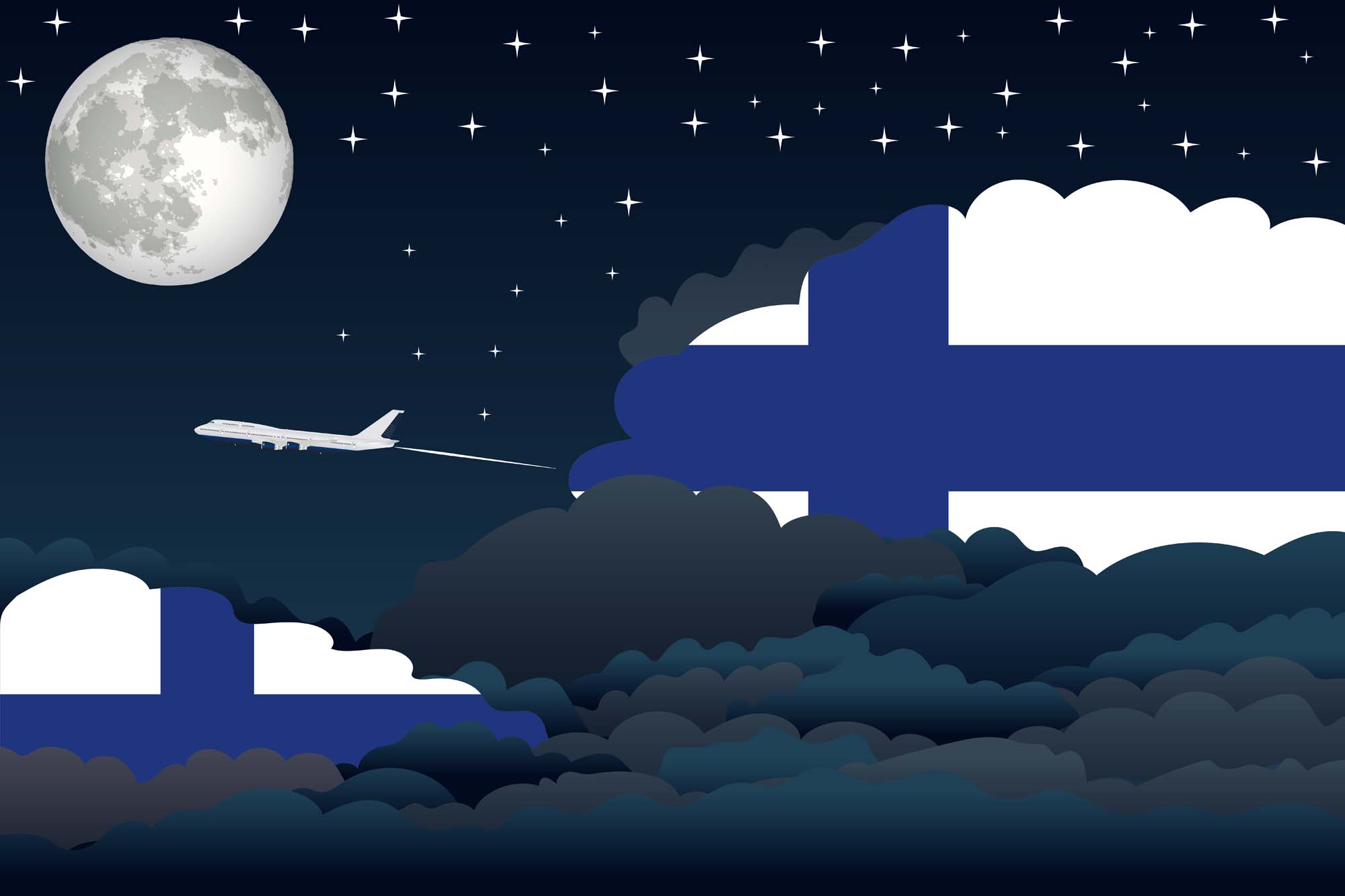 Finland Night Clouds Blanket Throw image 2