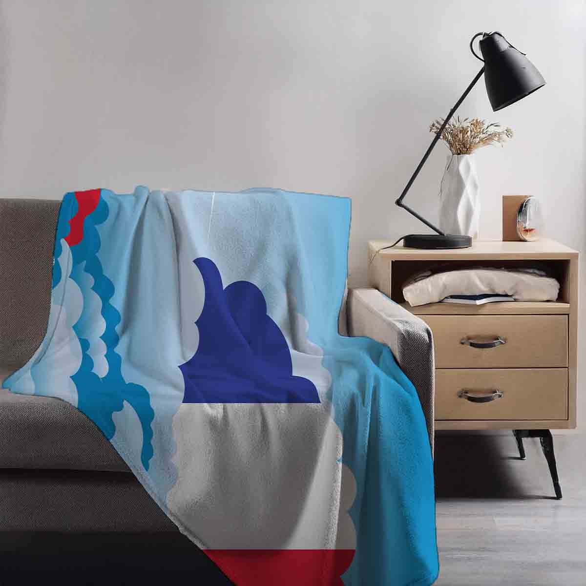 France Day Clouds Blanket Throw