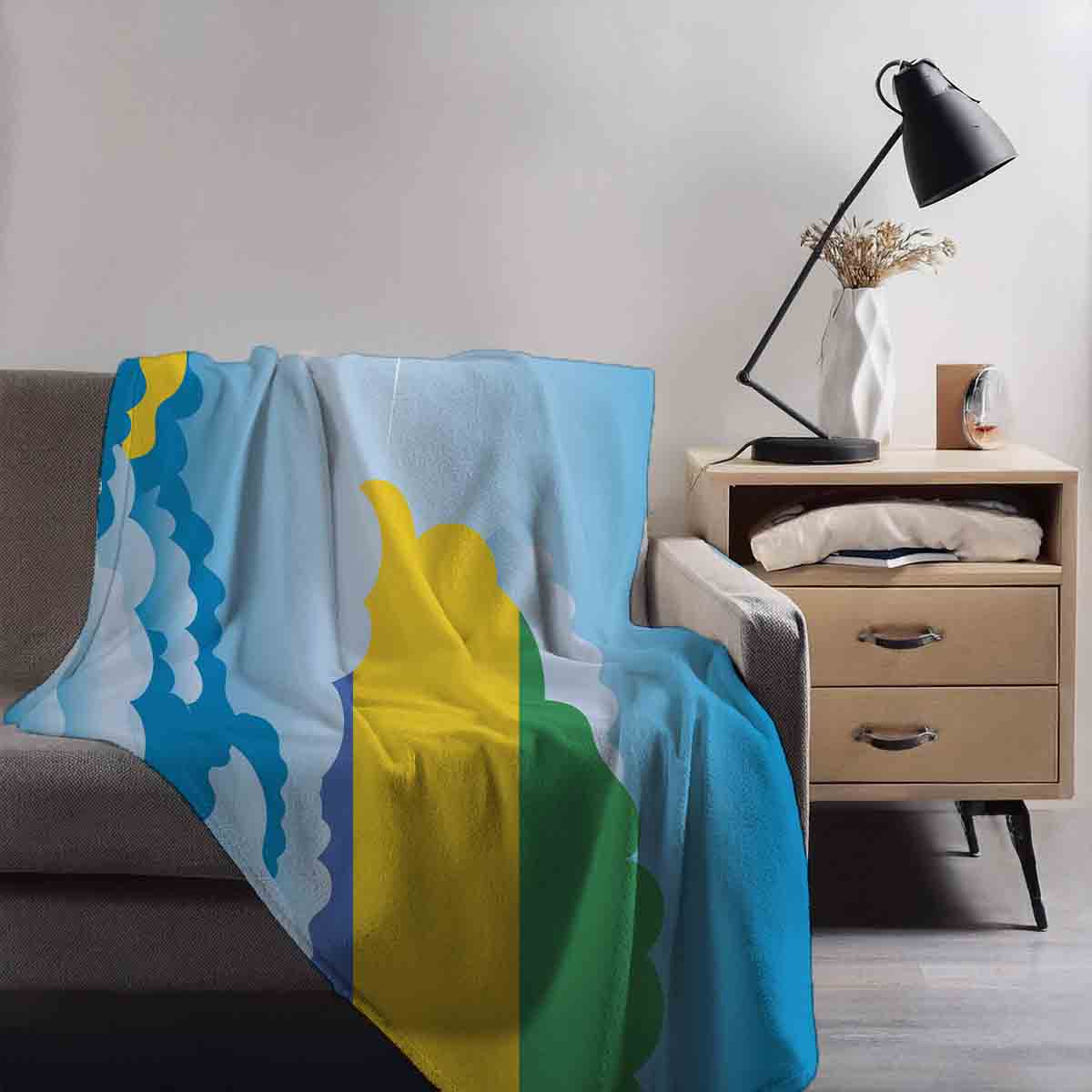 Gabon Day Clouds Blanket Throw
