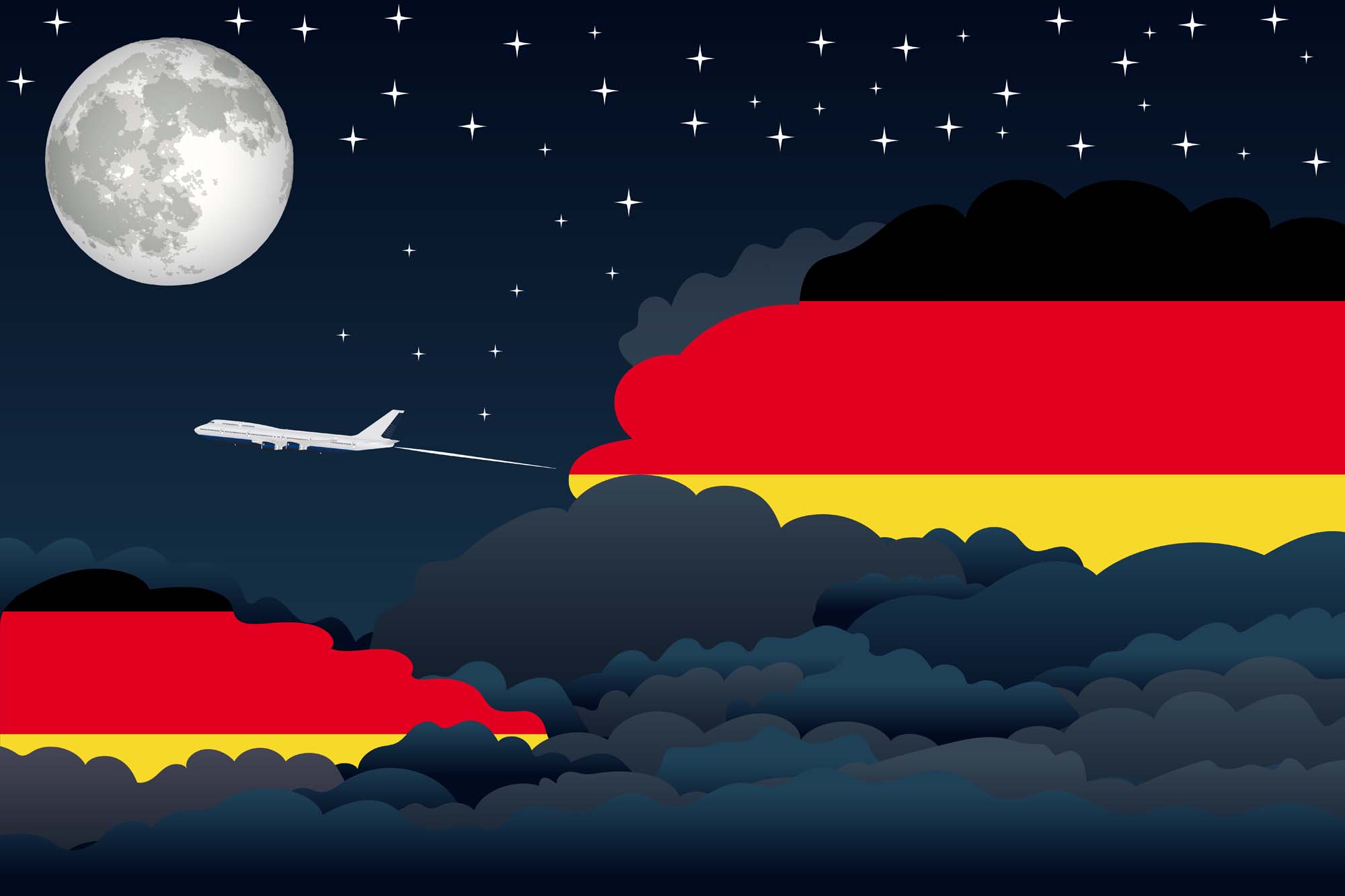 Germany Night Clouds Blanket Throw image 2
