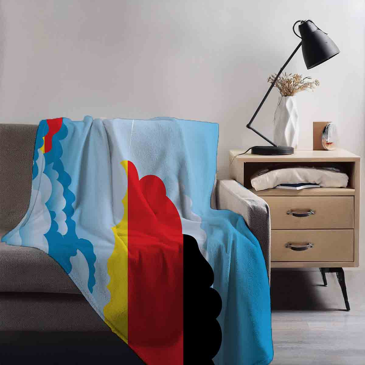 Germany Day Clouds Blanket Throw