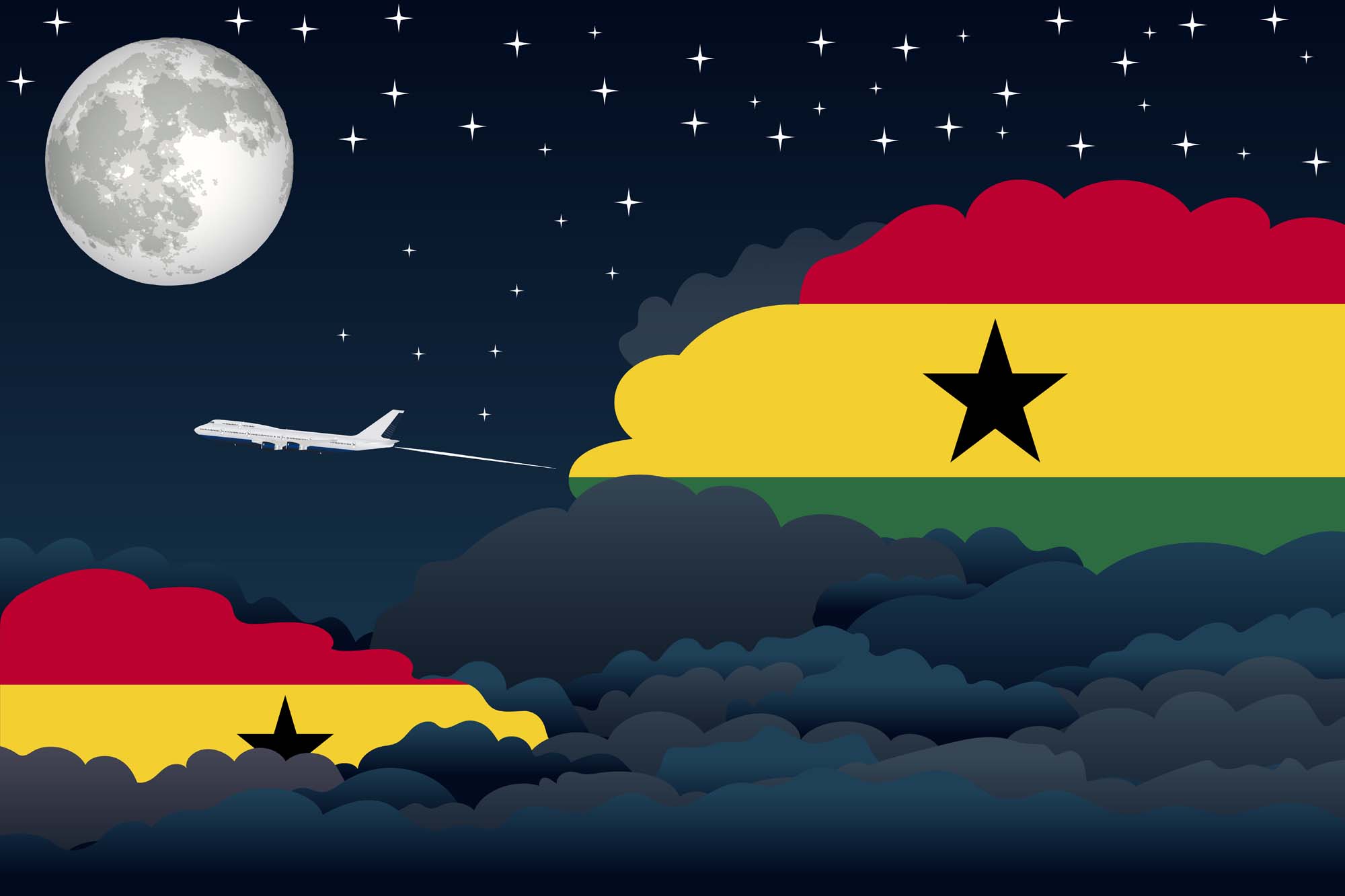 Ghana Night Clouds Blanket Throw image 2