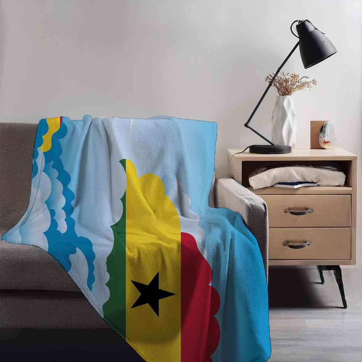 Ghana Day Clouds Blanket Throw