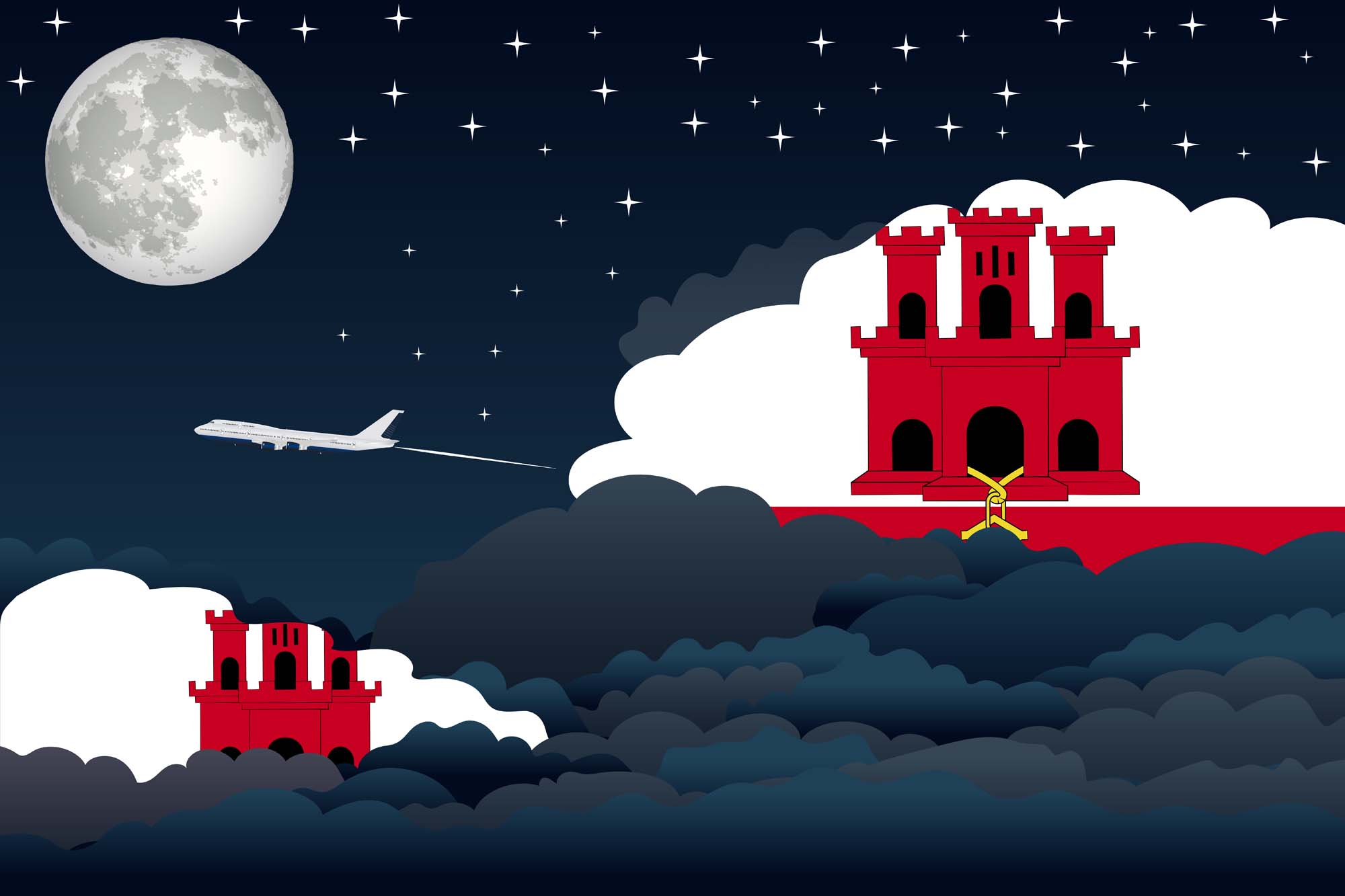 Gibraltar Night Clouds Blanket Throw image 2