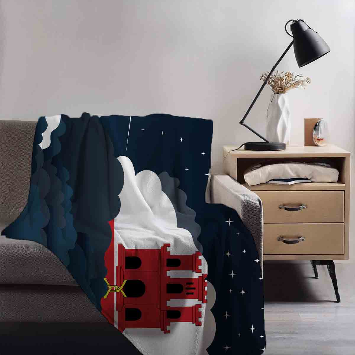 Gibraltar Night Clouds Blanket Throw