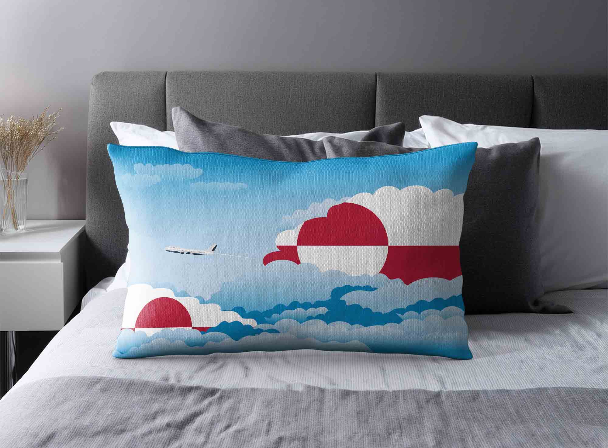 Greenland World Airplane Day Clouds Square & Rectangle Pillow Cases | Aviation Sky Travel Decorative Throw Pillow Covers image 2