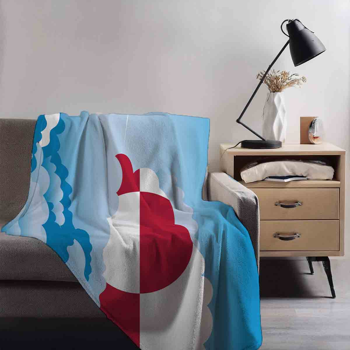 Greenland Day Clouds Blanket Throw