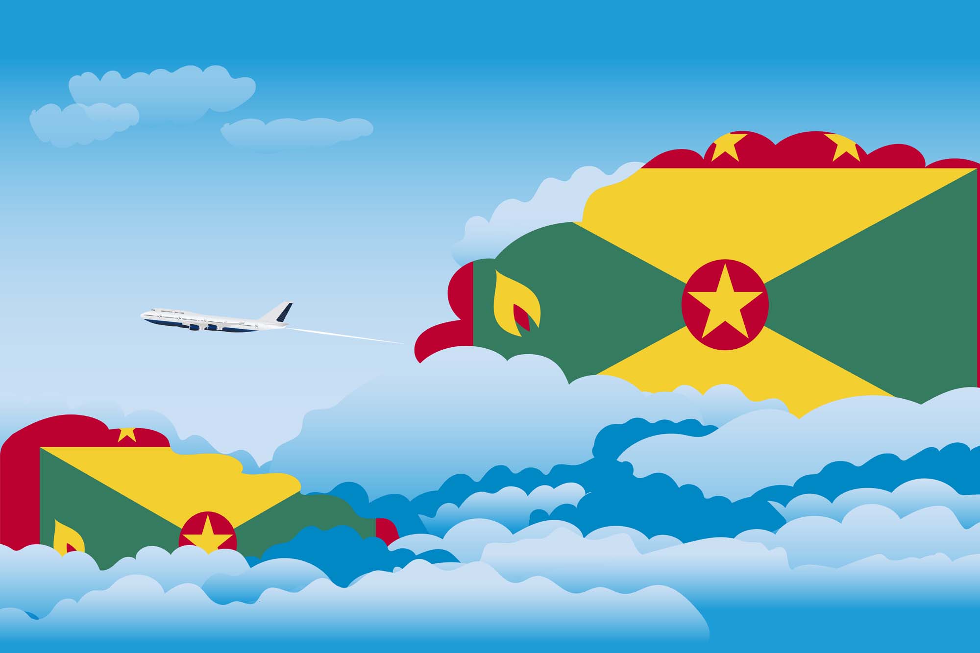 Grenada Day Clouds Blanket Throw image 2