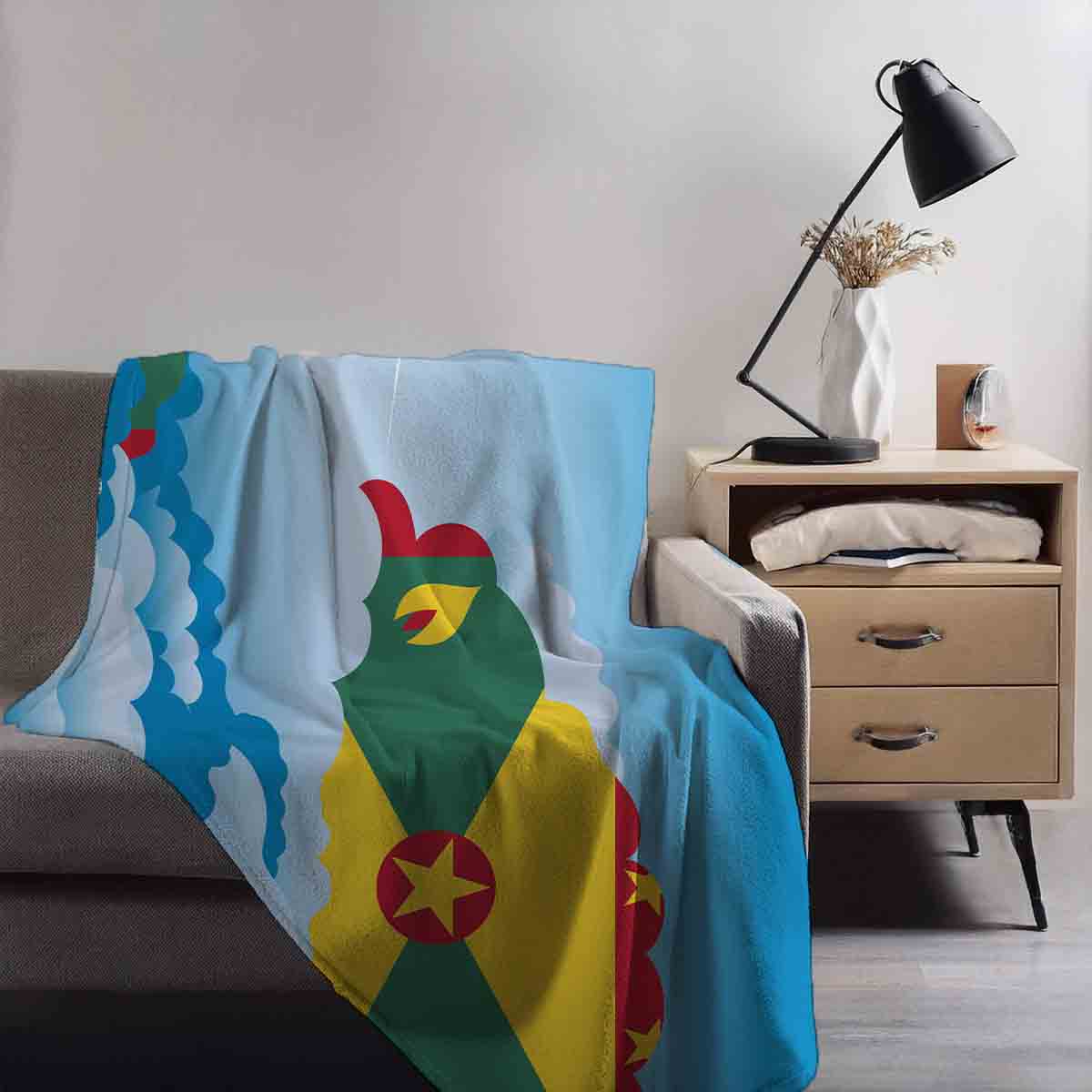 Grenada Day Clouds Blanket Throw