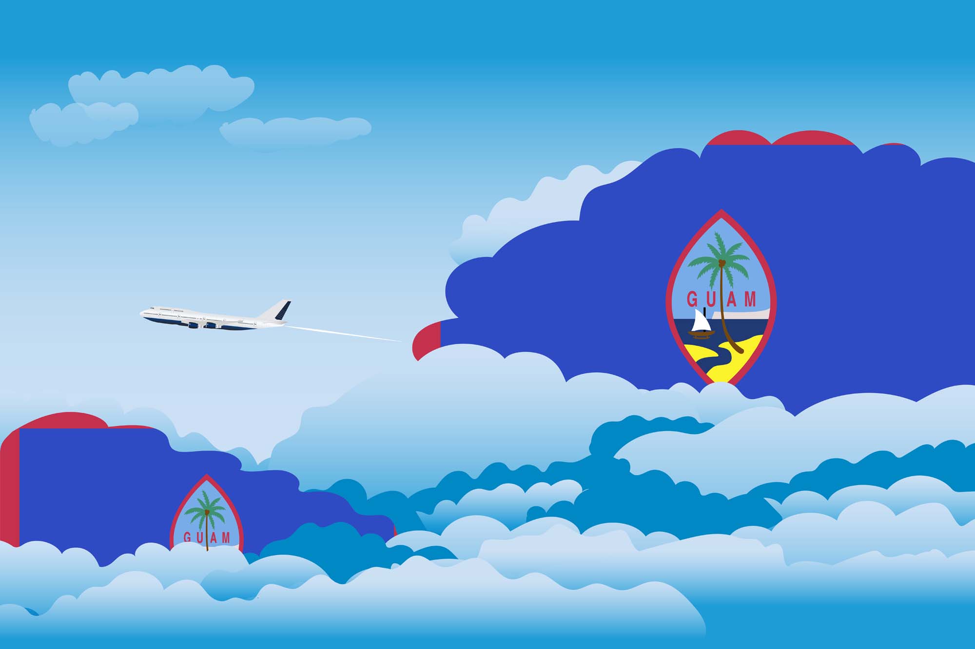 Guam Day Clouds Blanket Throw image 2