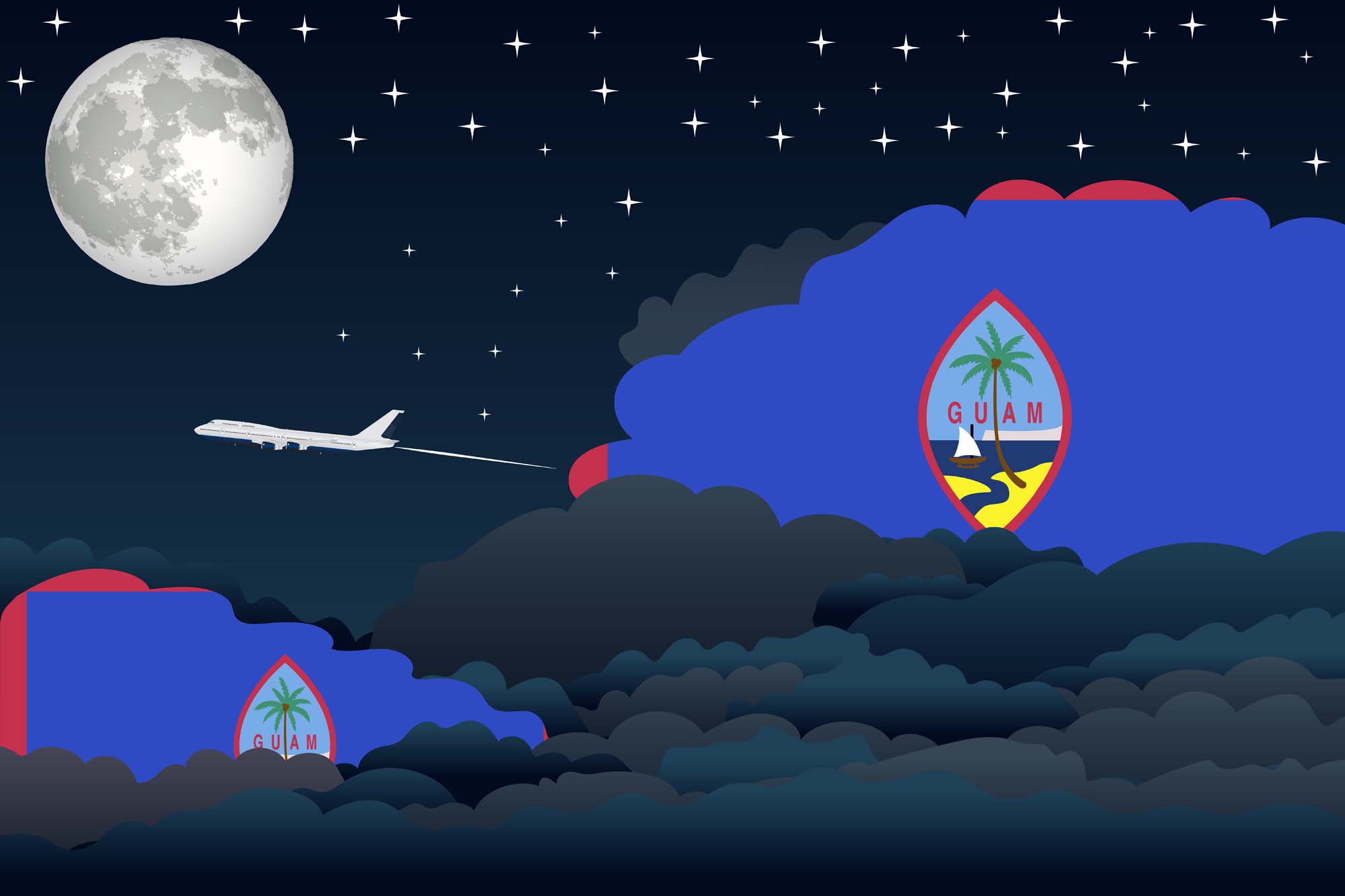 Guam Night Clouds Blanket Throw image 2