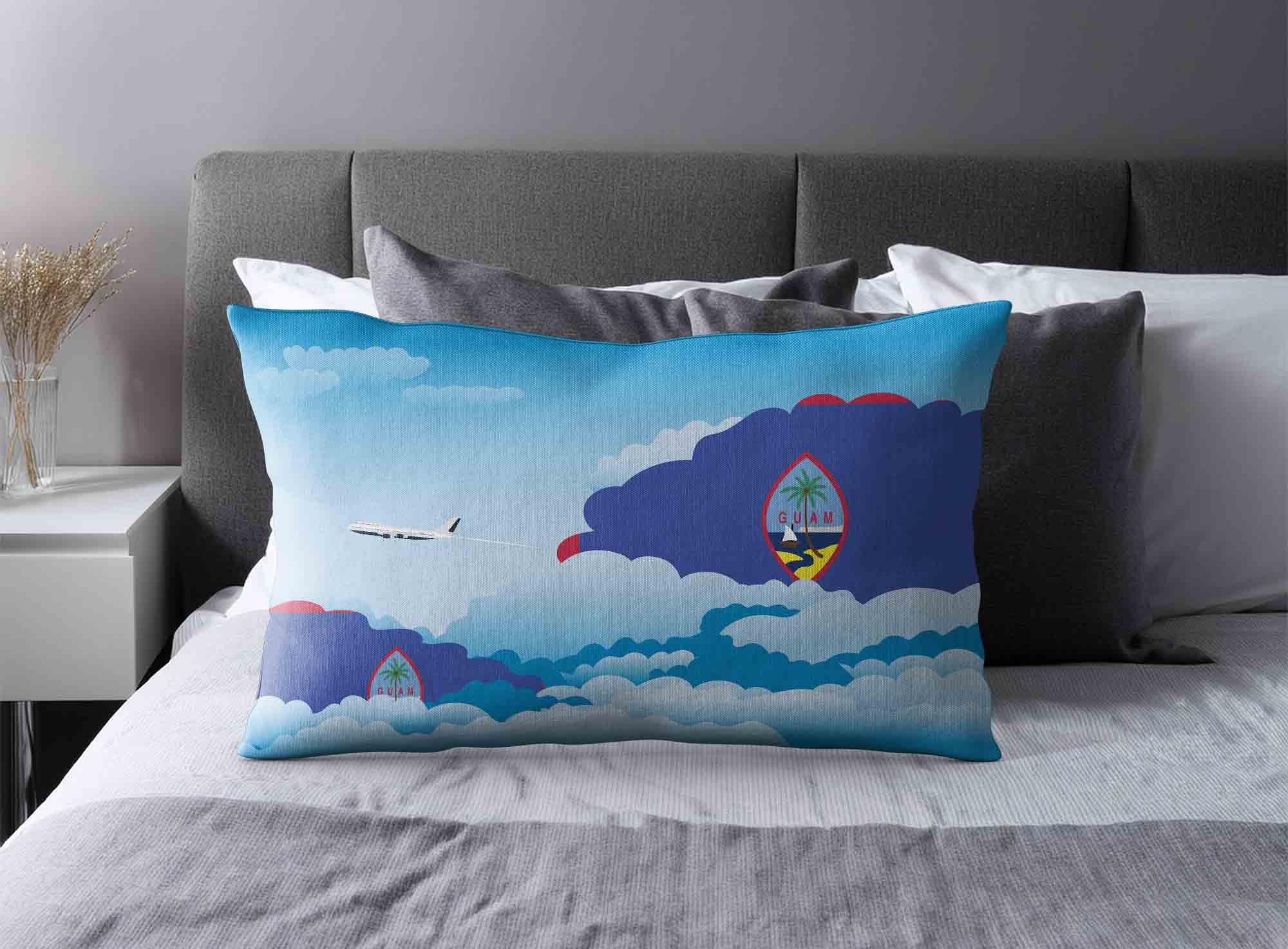 Guam World Airplane Day Clouds Square & Rectangle Pillow Cases | Aviation Sky Travel Decorative Throw Pillow Covers image 2