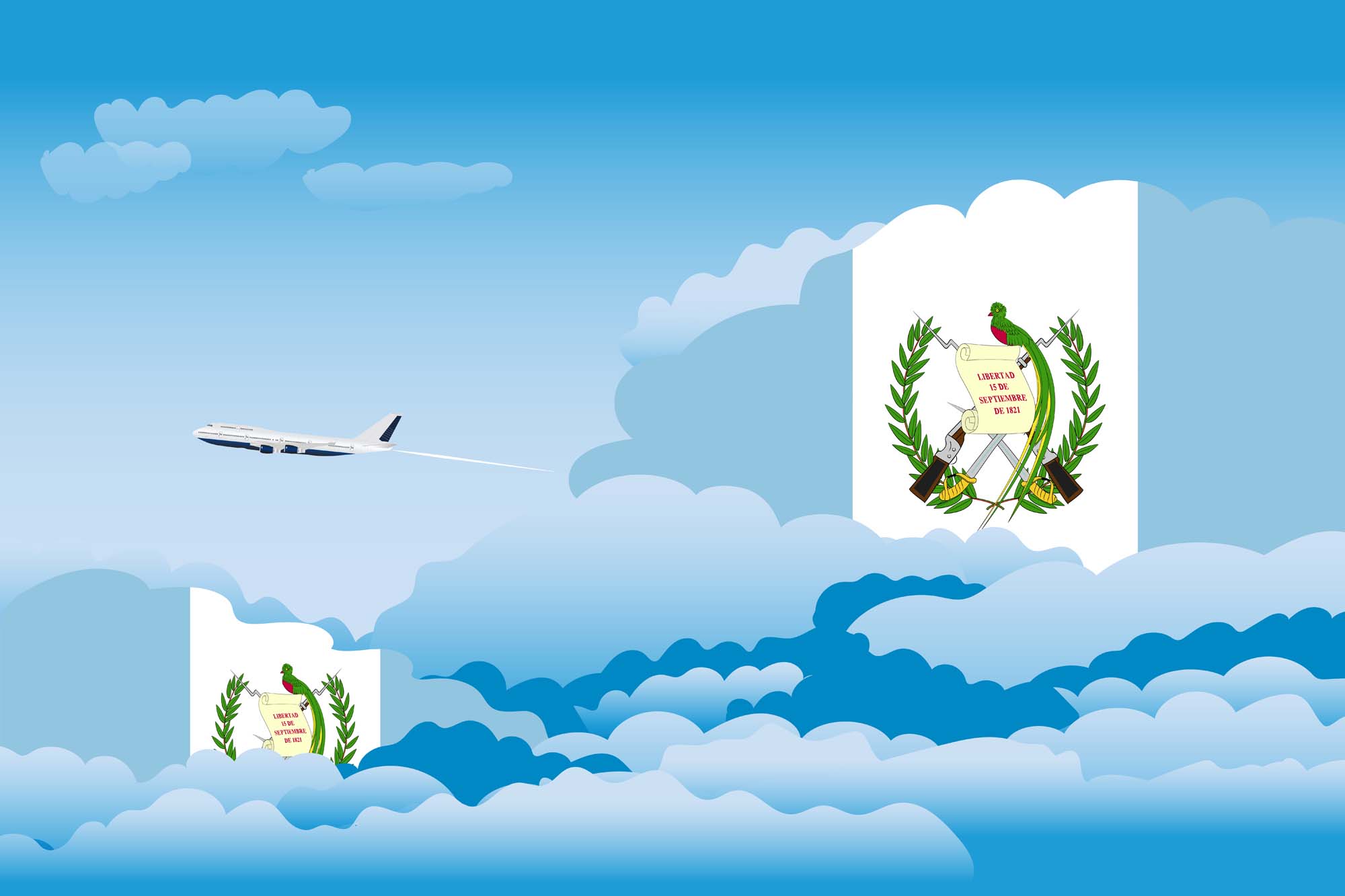Guatemala Day Clouds Blanket Throw image 2