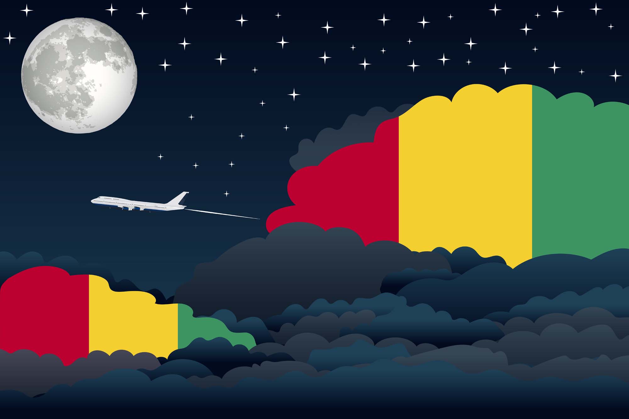 Guinea Bissau Night Clouds Blanket Throw image 2
