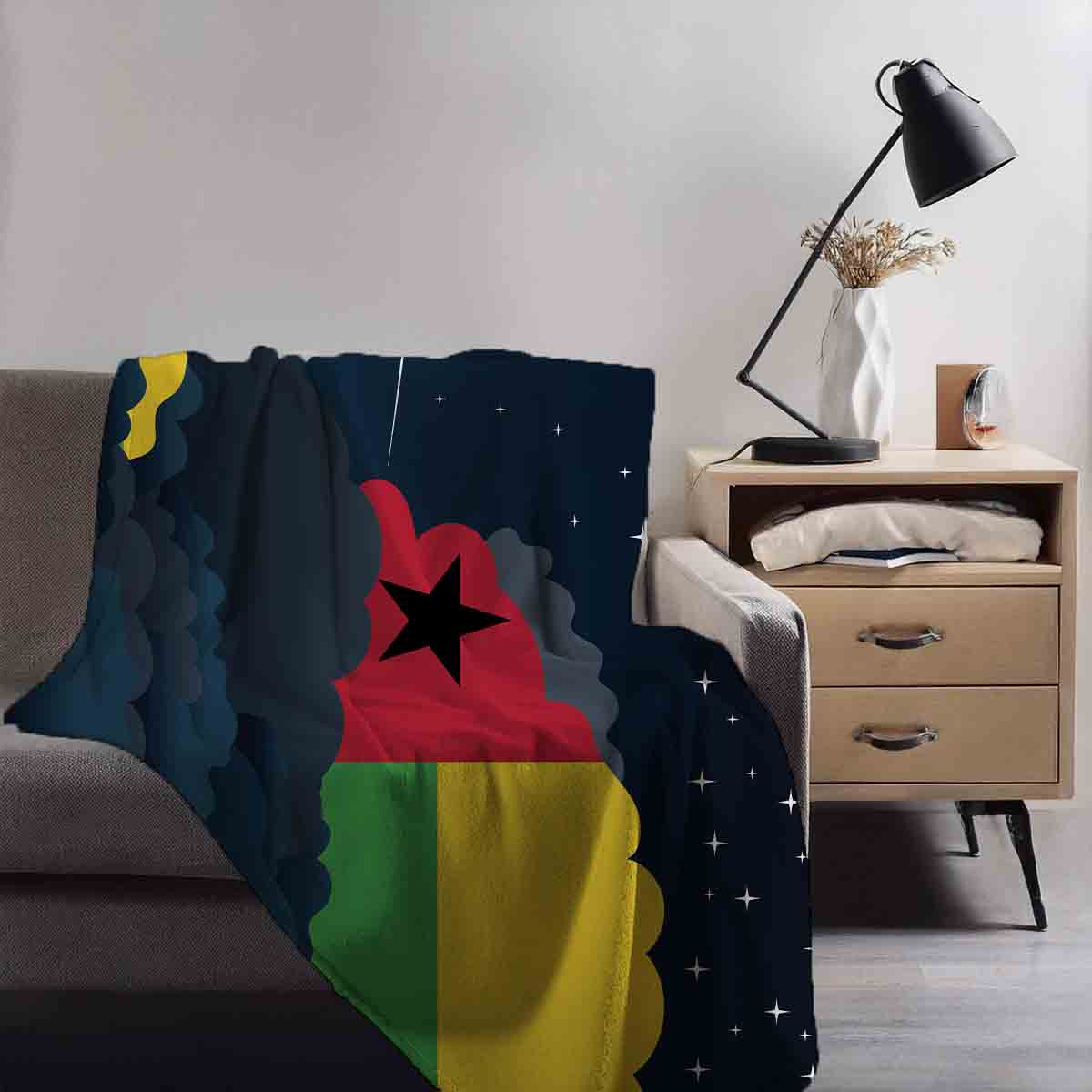 Guinea Bissau Night Clouds Blanket Throw