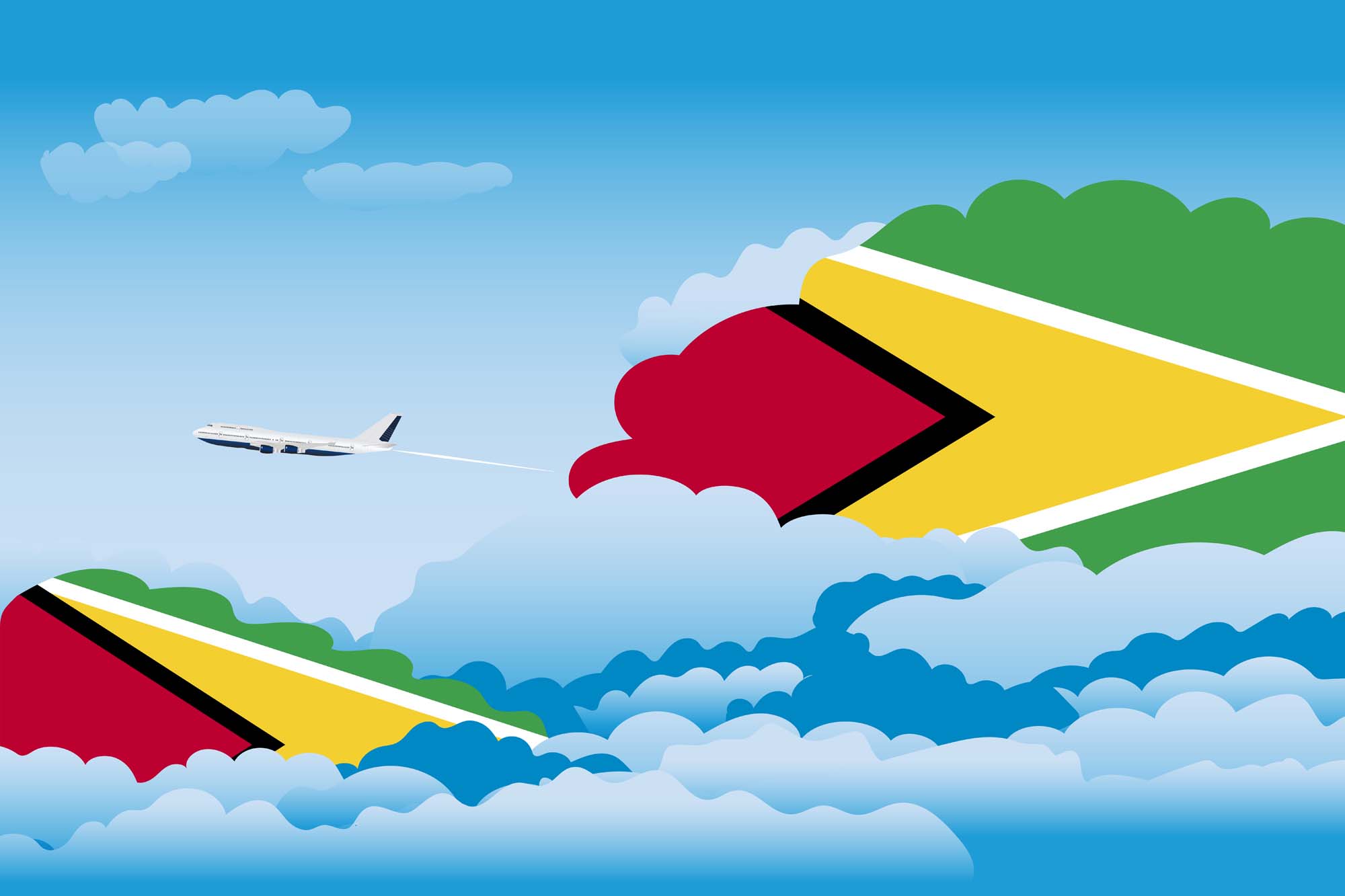 Guyana Day Clouds Blanket Throw image 2