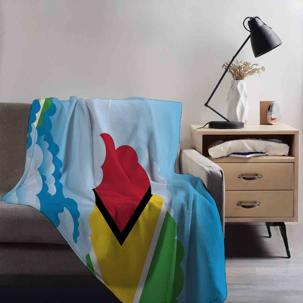 Guyana Day Clouds Blanket Throw