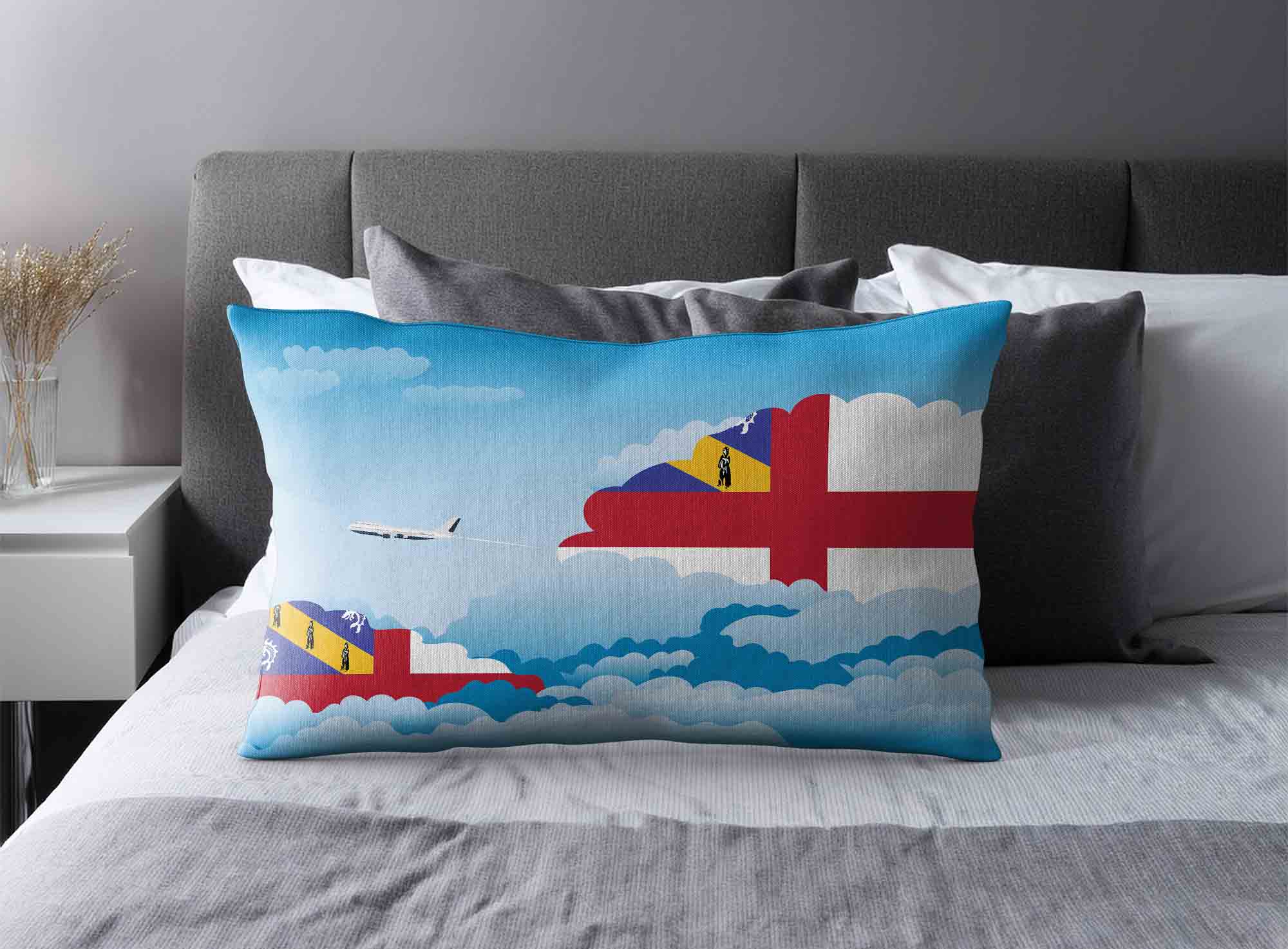 Herm World Airplane Day Clouds Square & Rectangle Pillow Cases | Aviation Sky Travel Decorative Throw Pillow Covers image 2