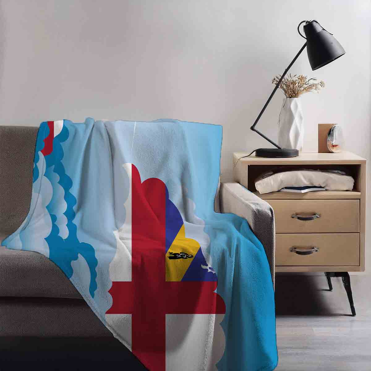 Herm Day Clouds Blanket Throw
