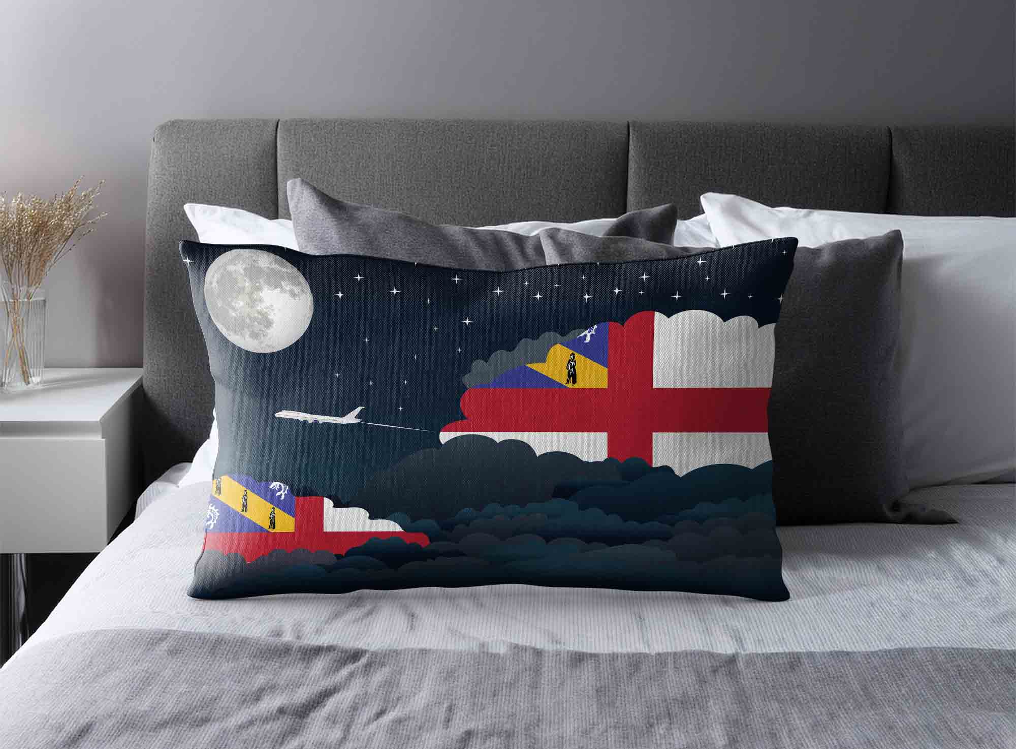 Herm World Airplane Night Clouds Square & Rectangle Pillow Cases | Aviation Night Sky Decorative Throw Pillow Covers image 2