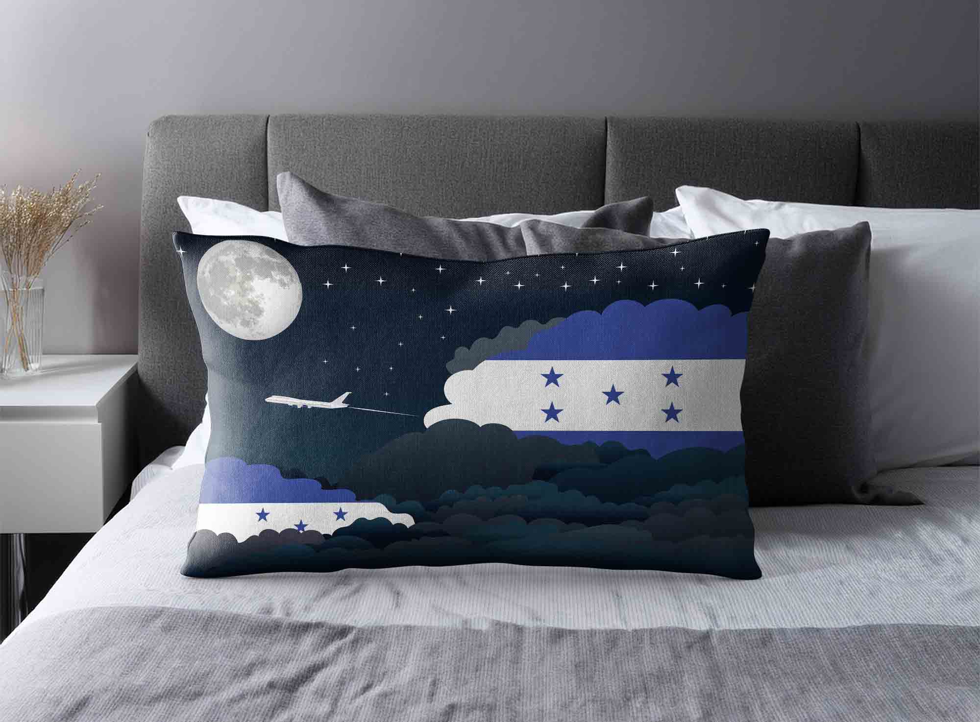 Honduras World Airplane Night Clouds Square & Rectangle Pillow Cases | Aviation Night Sky Decorative Throw Pillow Covers image 2