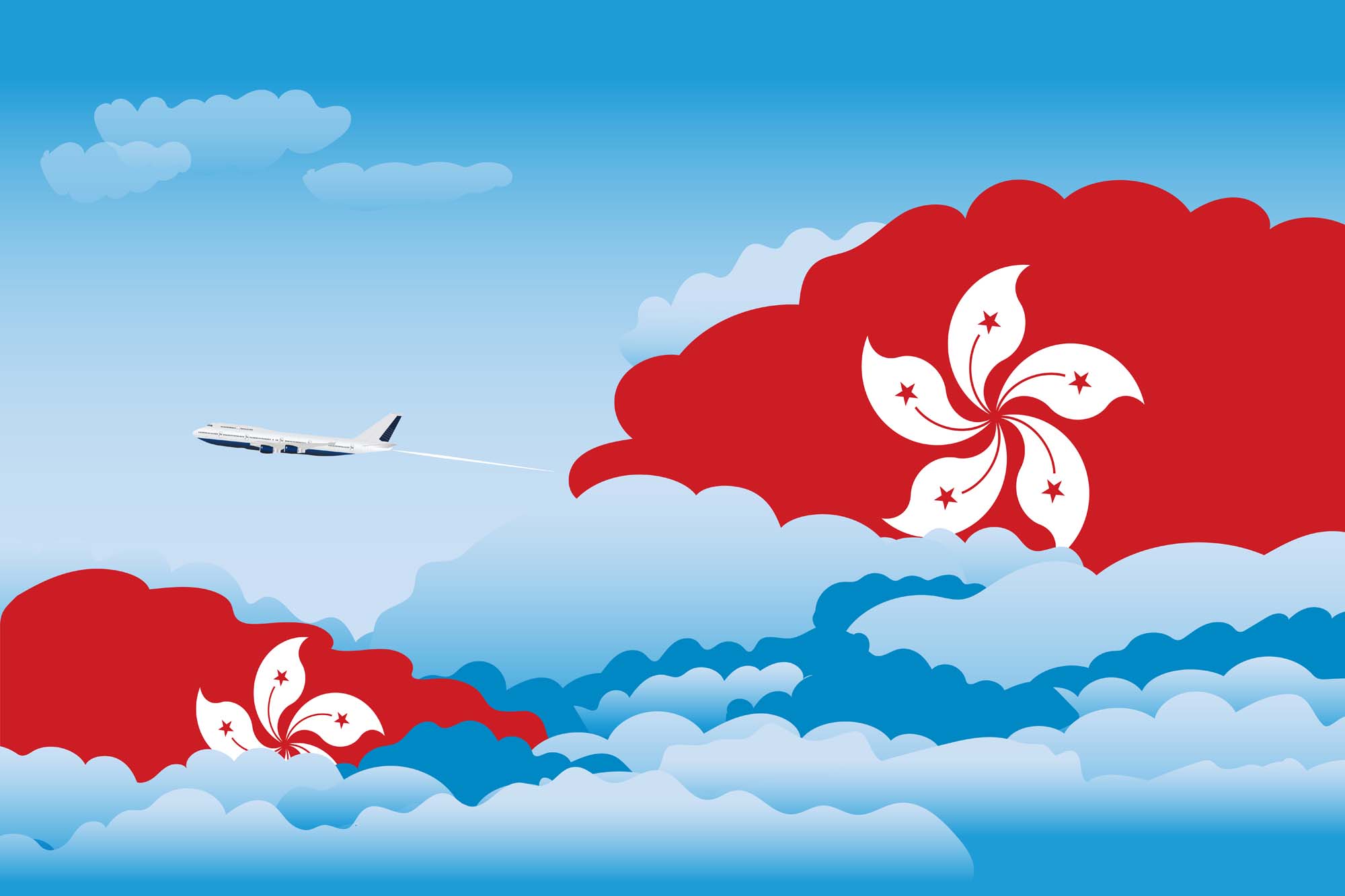 Hong Kong Day Clouds Blanket Throw image 2