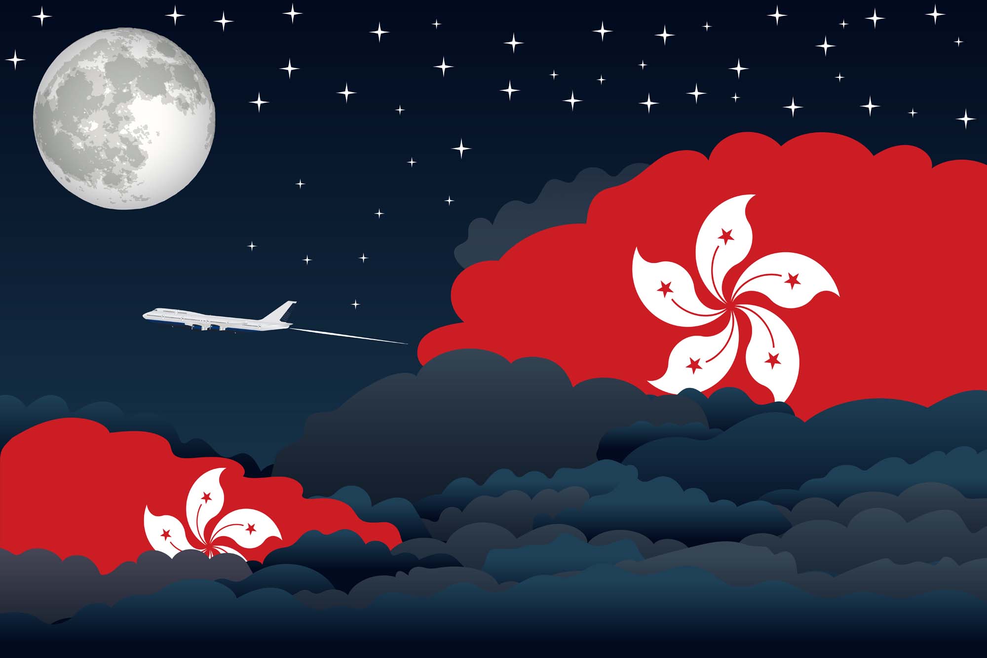 Hong Kong Night Clouds Blanket Throw image 2