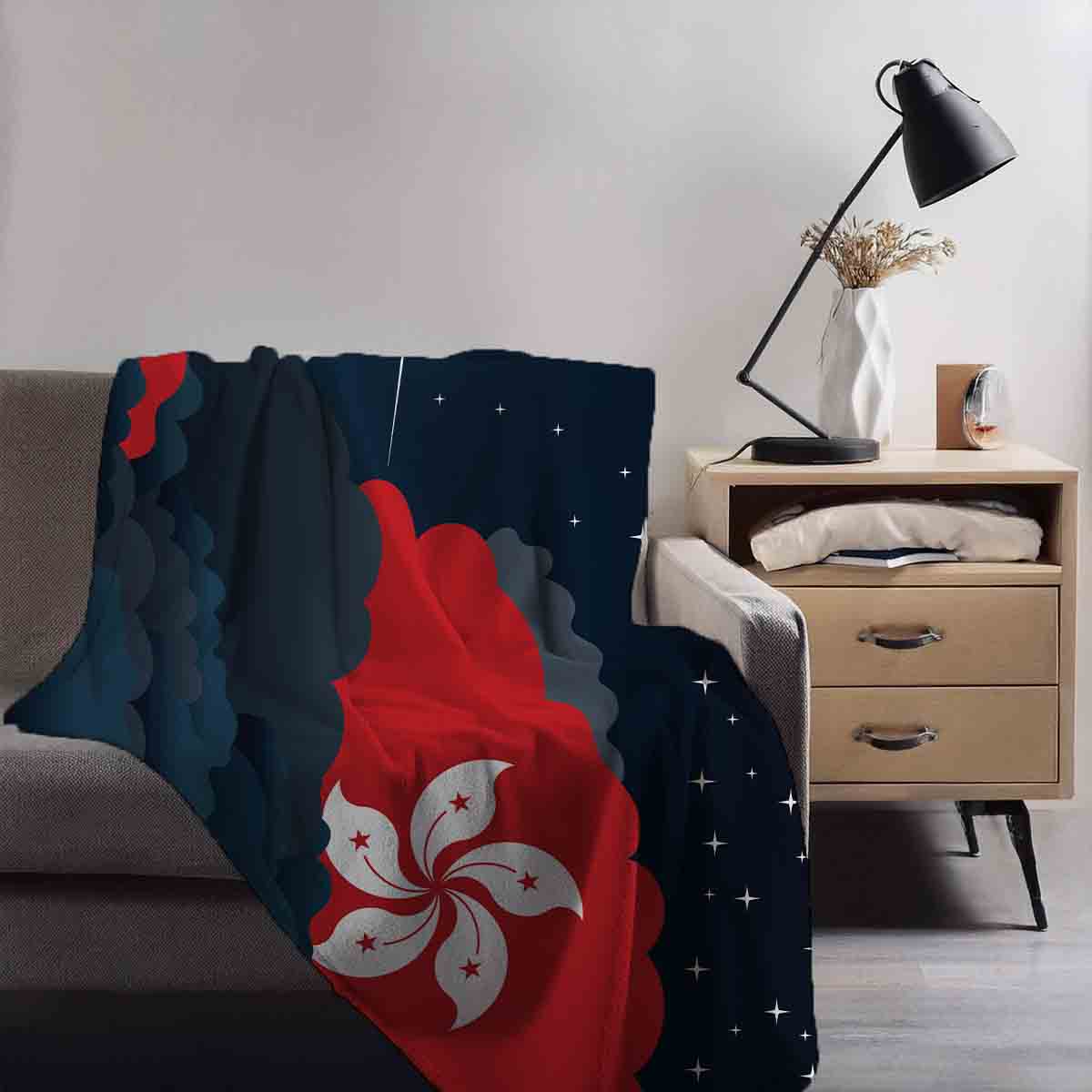 Hong Kong Night Clouds Blanket Throw