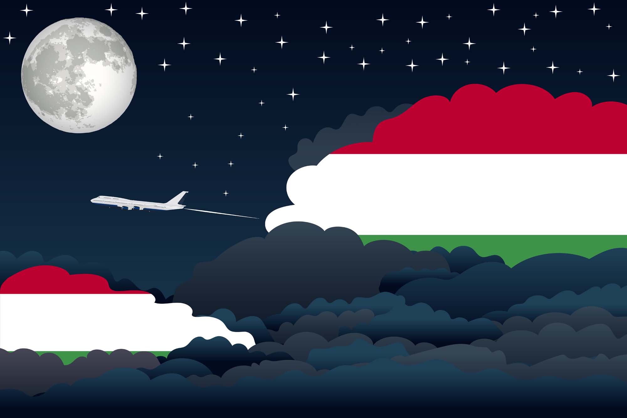 Hungary Night Clouds Blanket Throw image 2