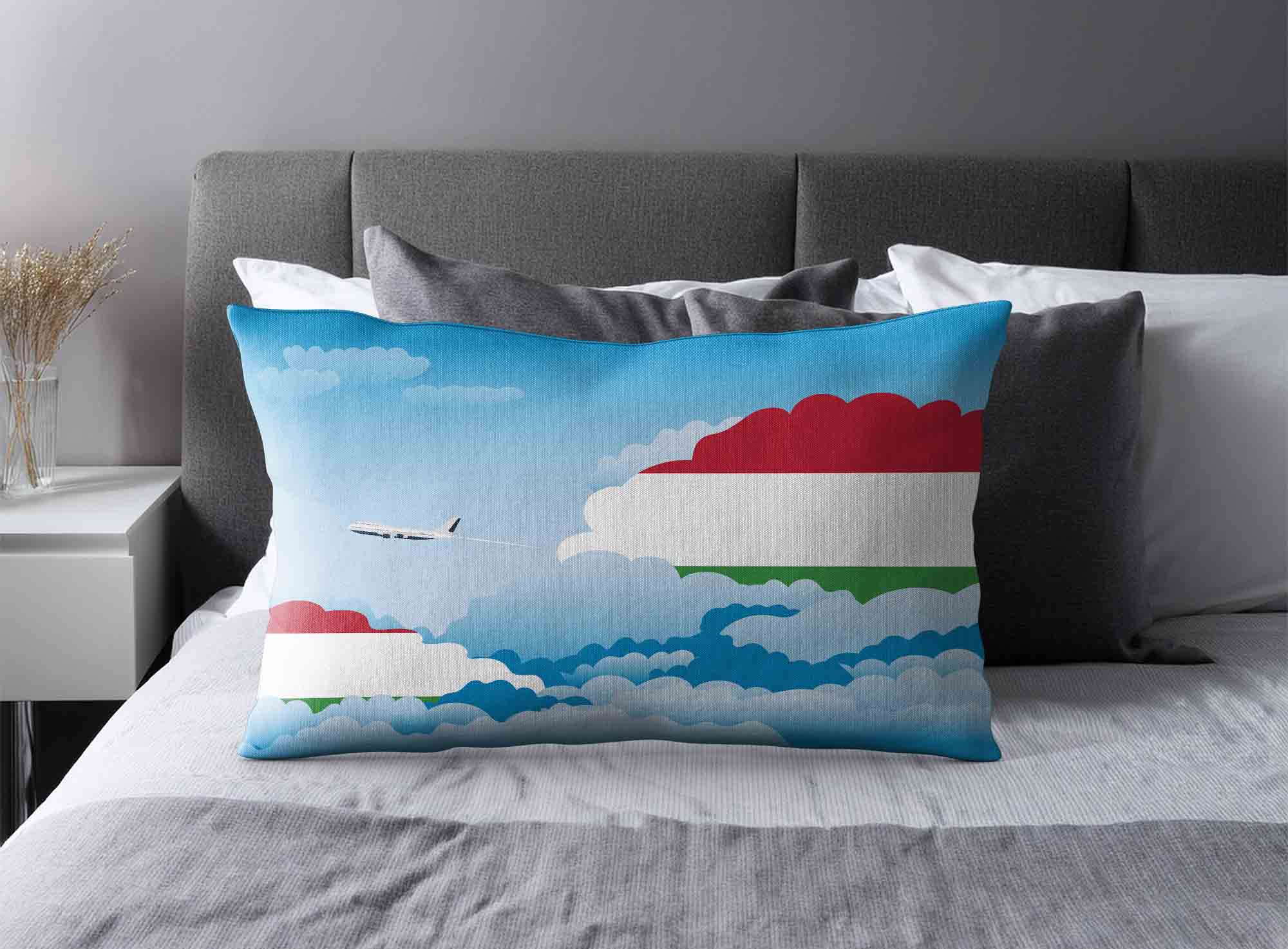Hungary World Airplane Day Clouds Square & Rectangle Pillow Cases | Aviation Sky Travel Decorative Throw Pillow Covers image 2