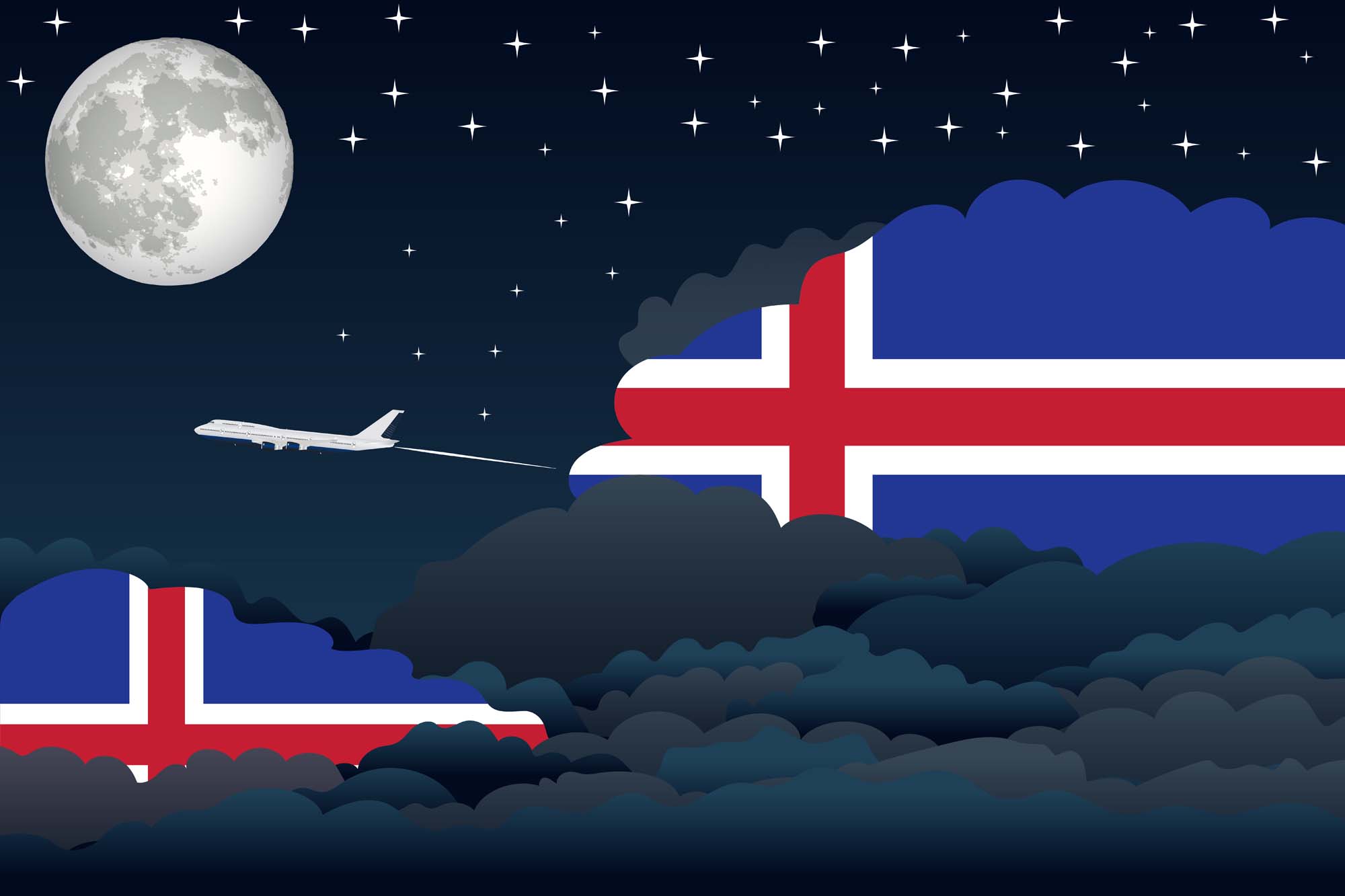 Iceland Night Clouds Blanket Throw image 2