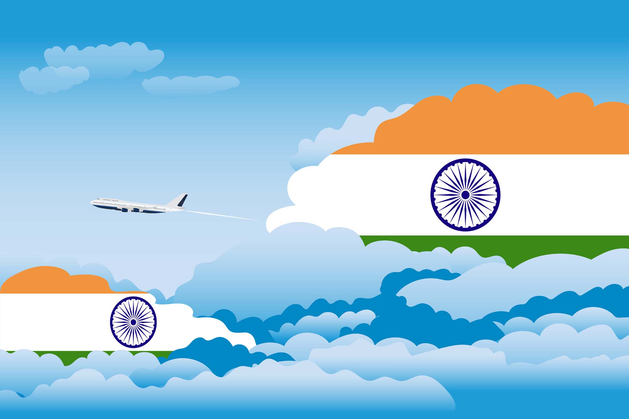 India Day Clouds Blanket Throw image 2