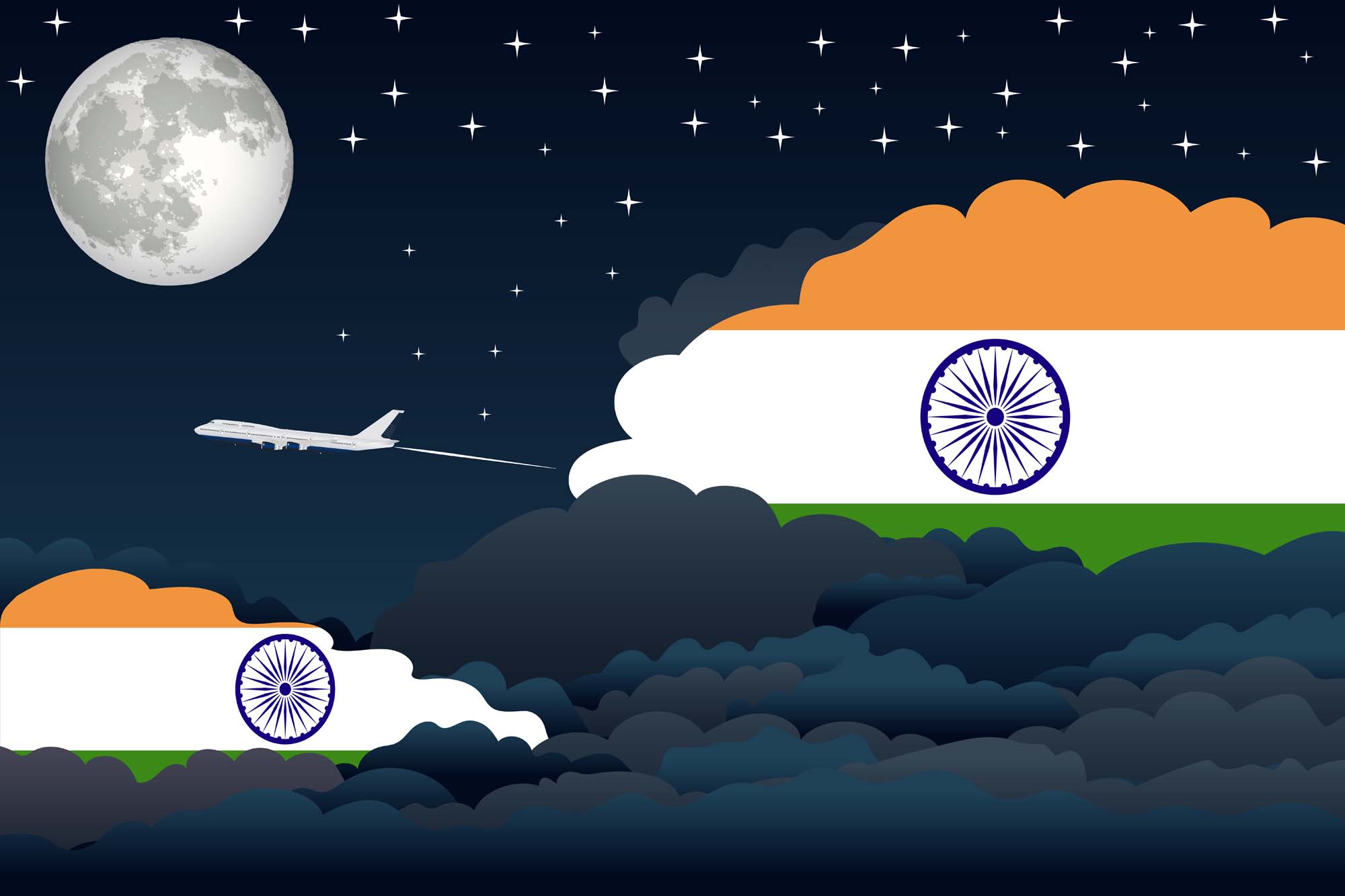 India Night Clouds Blanket Throw image 2
