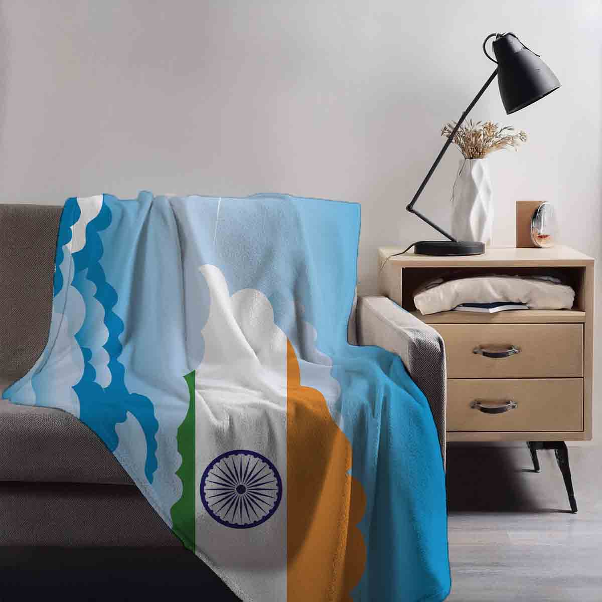 India Day Clouds Blanket Throw