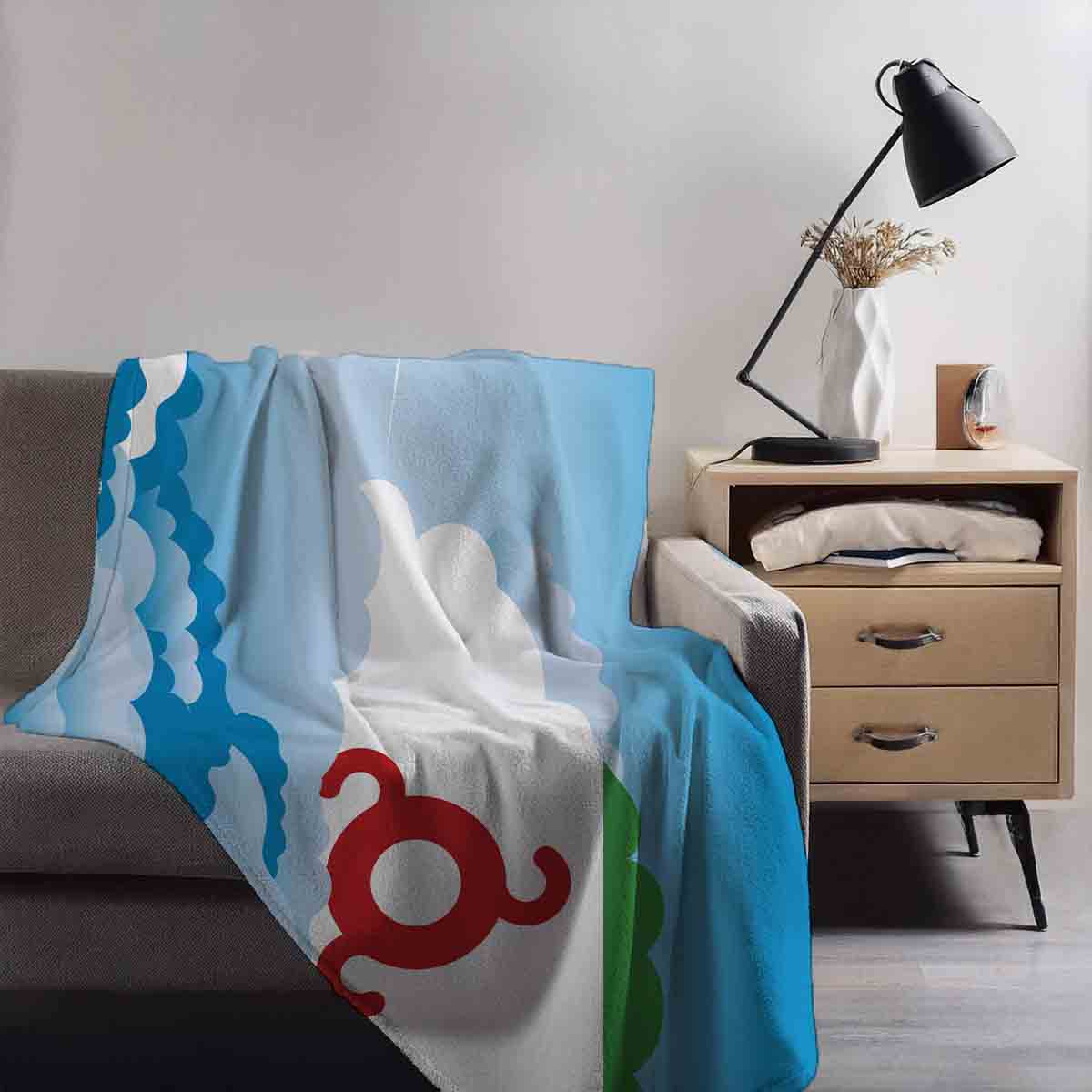 Ingushetia Day Clouds Blanket Throw