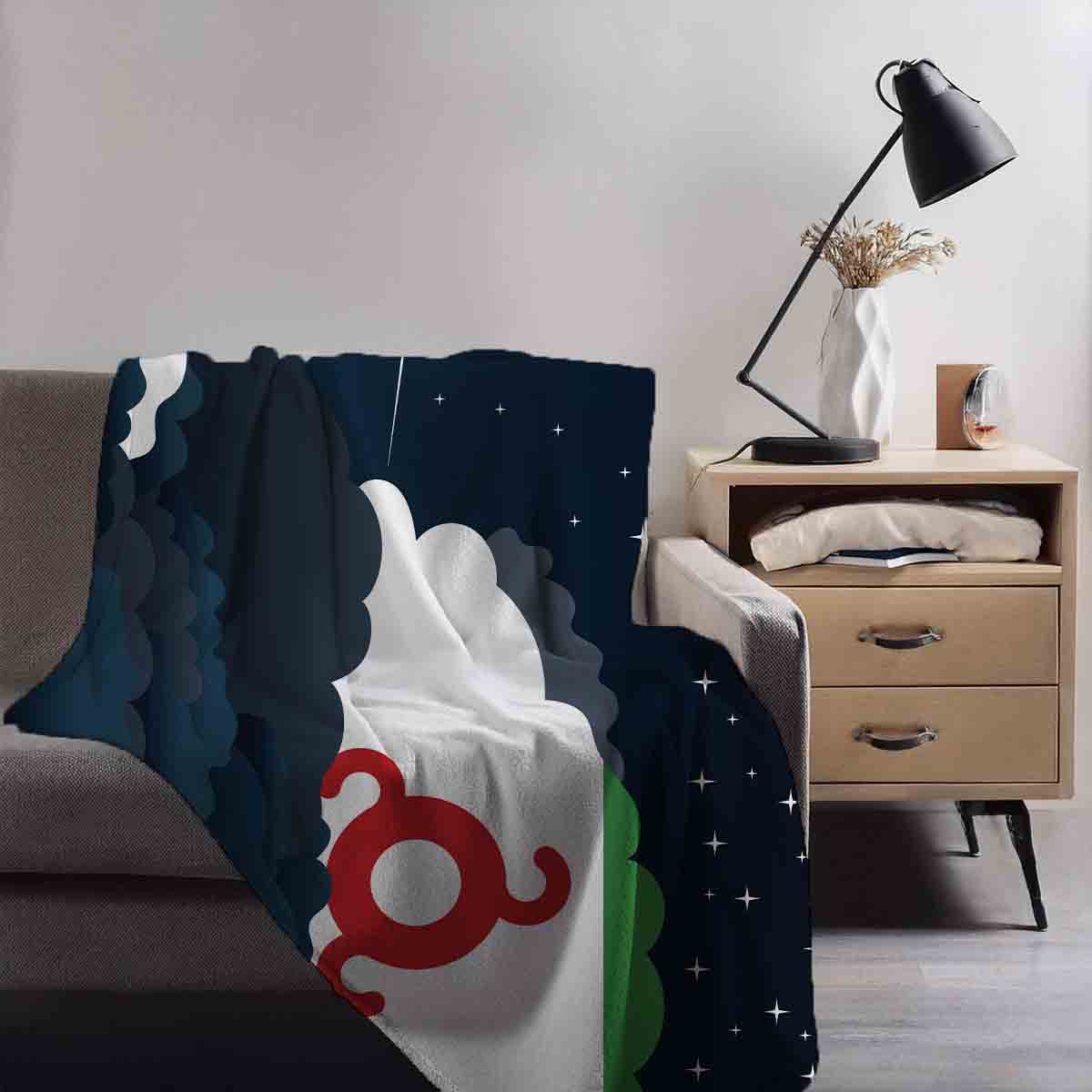 Ingushetia Night Clouds Blanket Throw